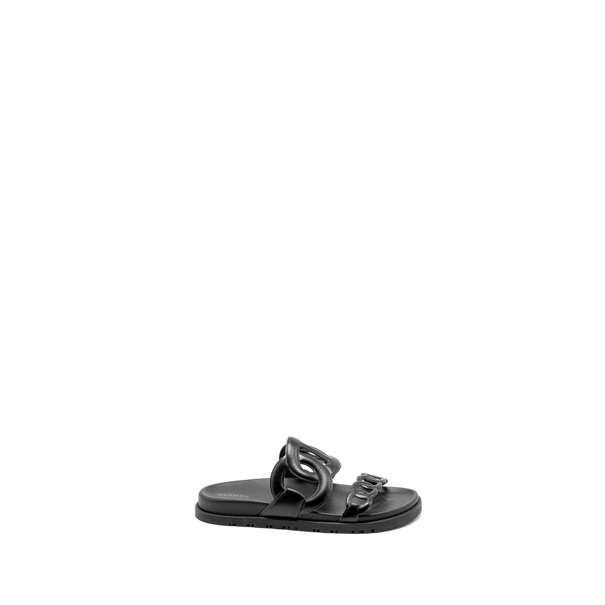Hermes Size 38 Extra Sandals Nappa Black - Image 5