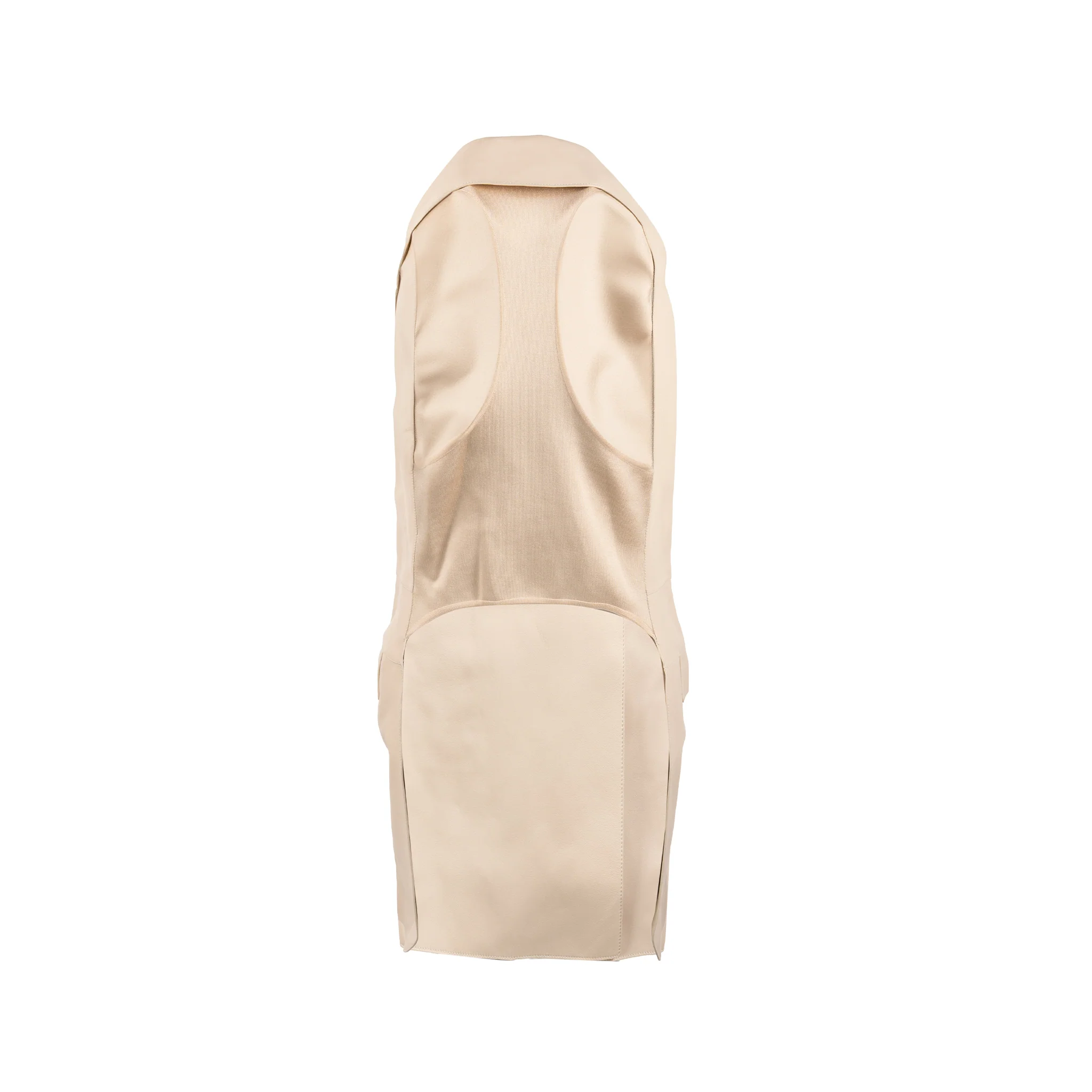 Hermes size 38 long lambskin vest beige - Image 3