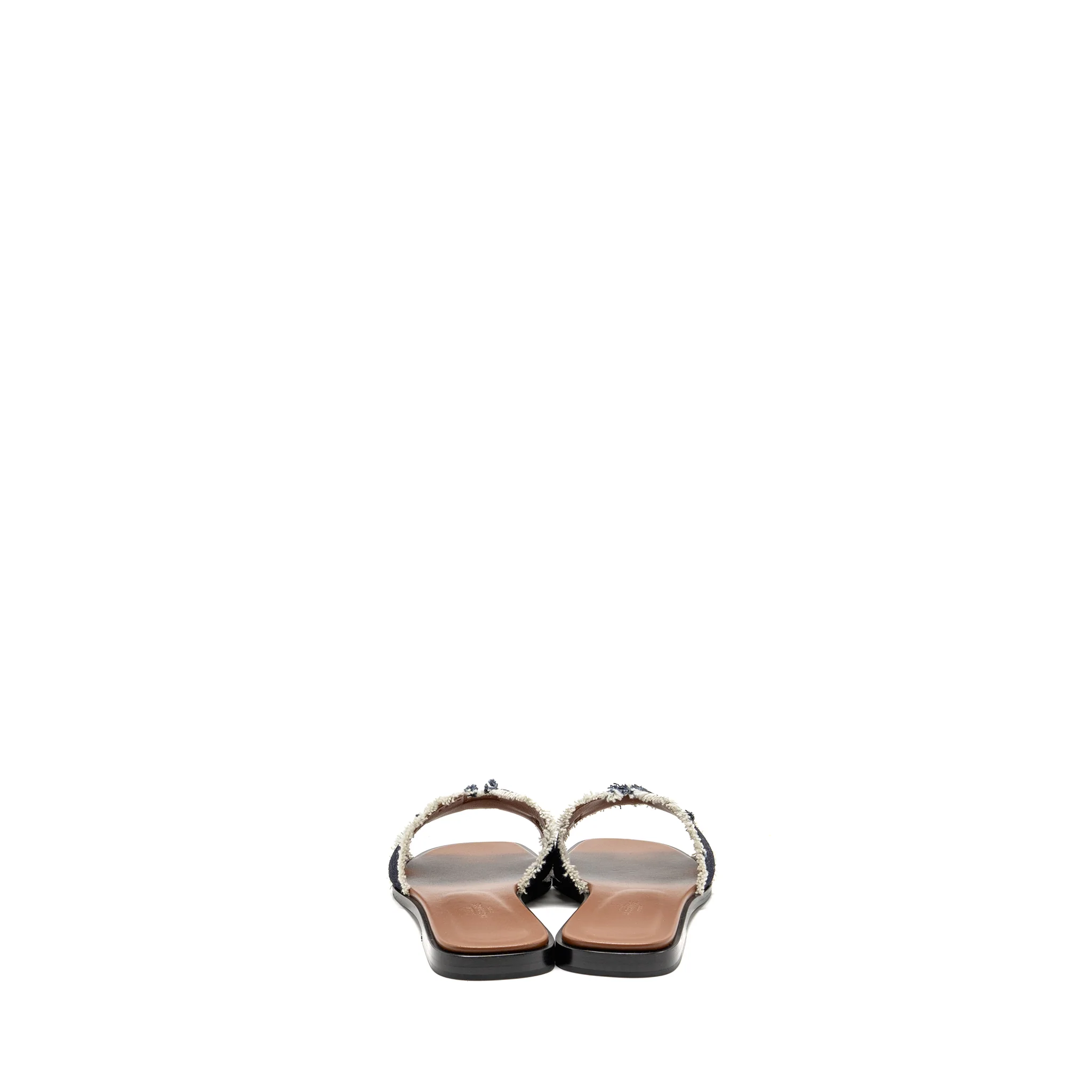 Hermes Size 39.5 Oran Sandal Denim/Lambskin Bleu Brut - Image 4