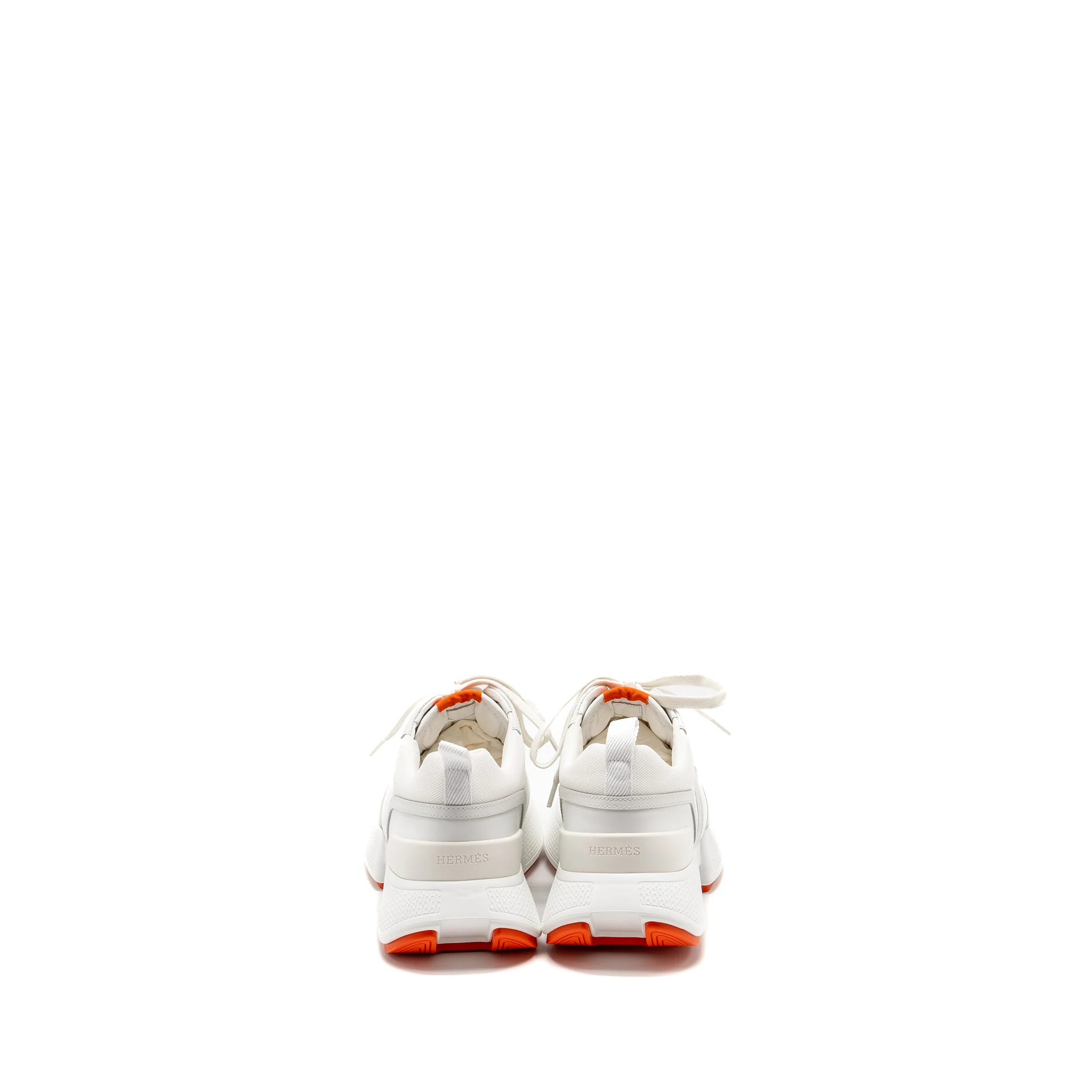 Hermes Size 39 Giga Sneakers blanc / orange - Image 3