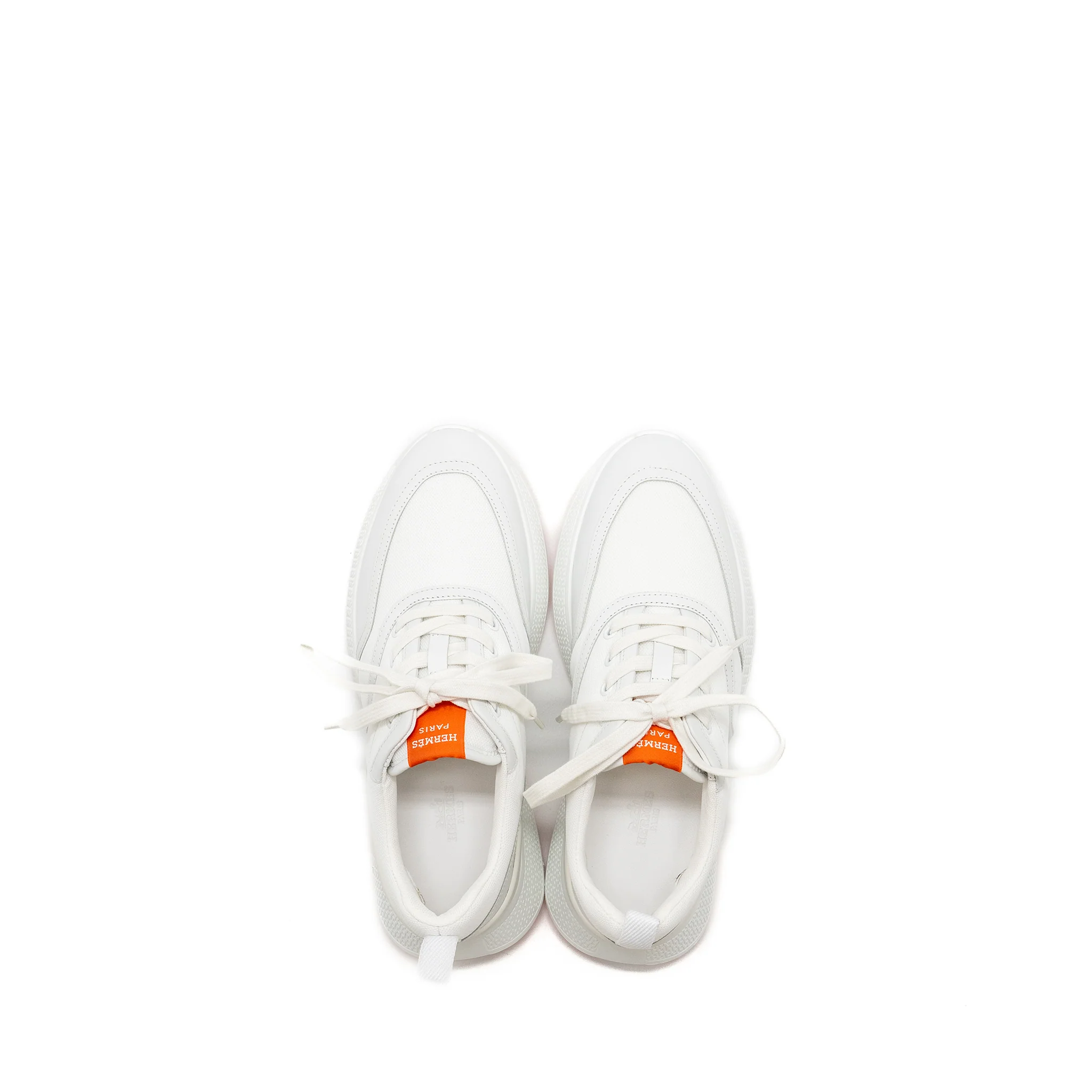Hermes Size 39 Giga Sneakers blanc / orange - Image 4