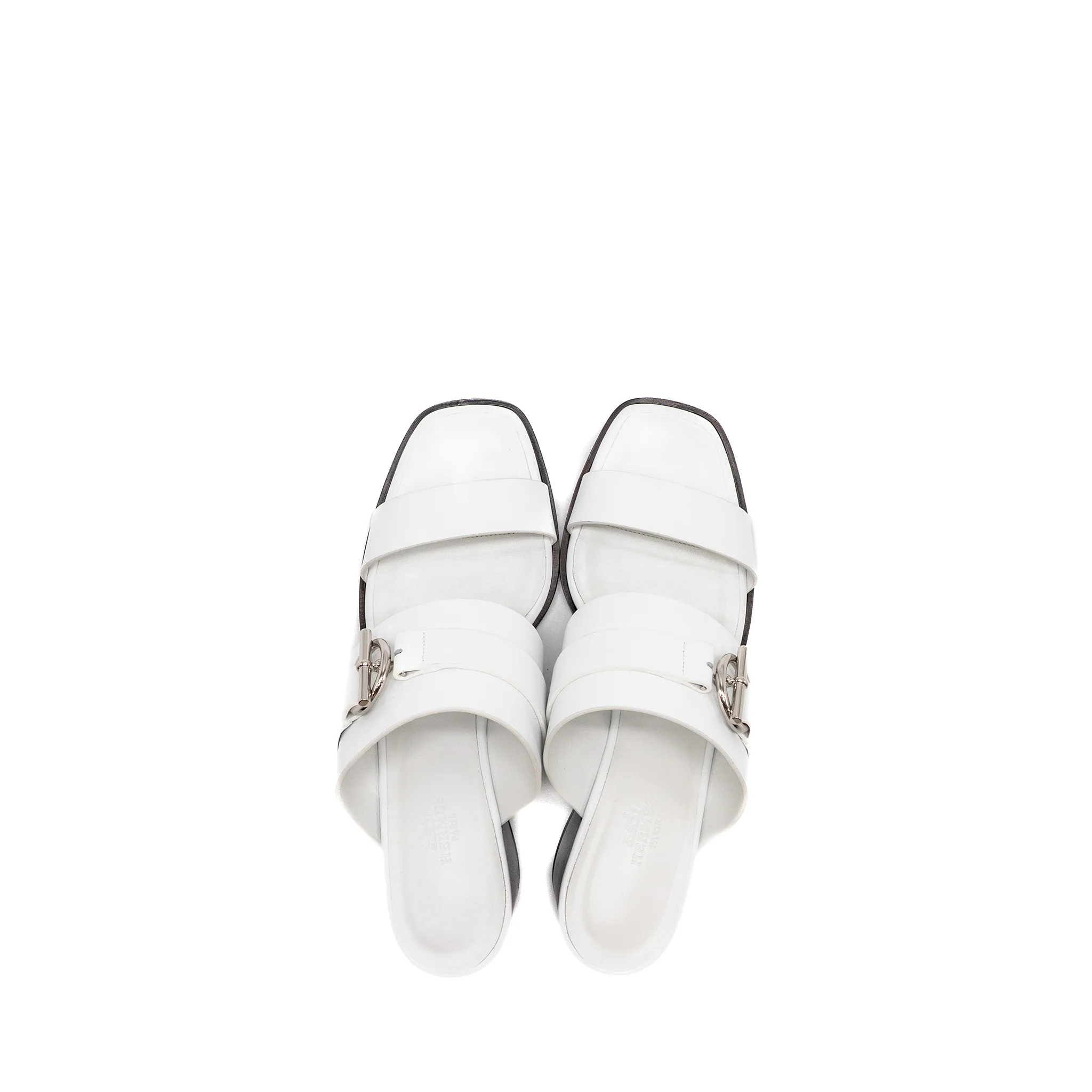 Hermes Size 39 Kute 60 Sandal Calfskin White SHW - Image 4