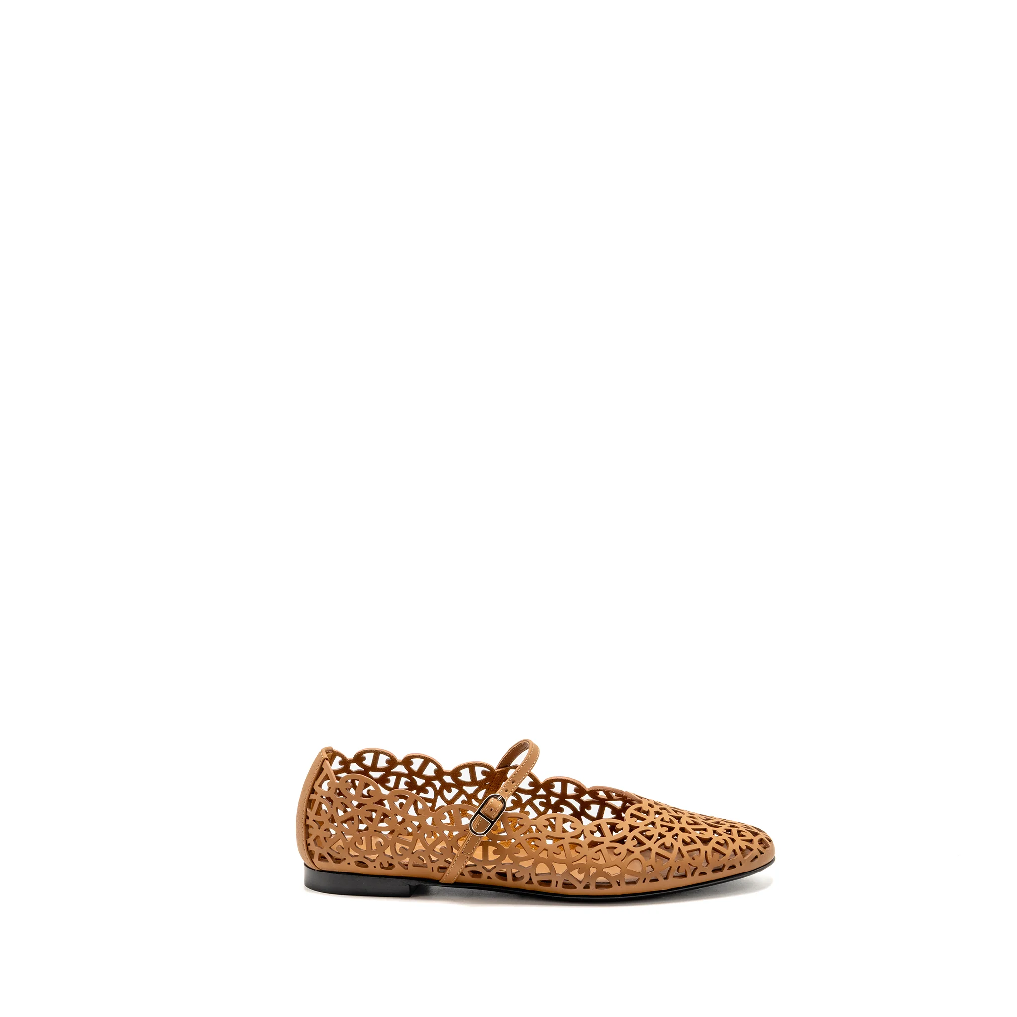 Hermes Size 40 Meli Ballet Flat Calfskin Naturel SHW - Image 5