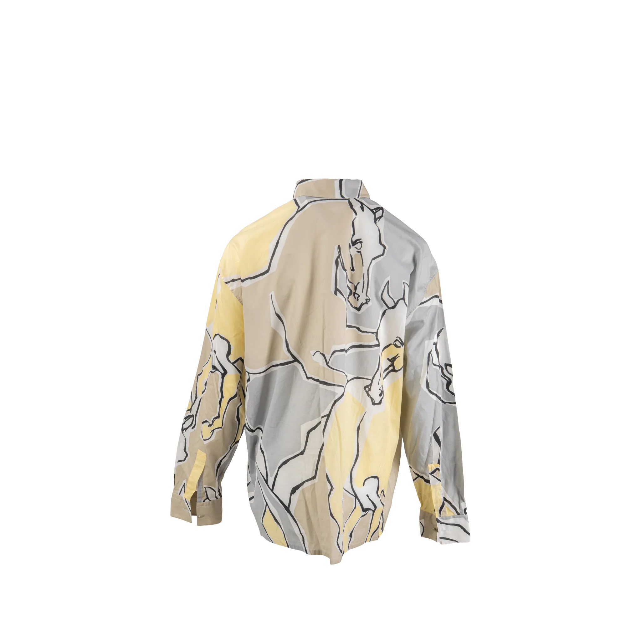 Hermes Size 41|16 Horse Print Shirt Cotton Multicolour SHW - Image 2