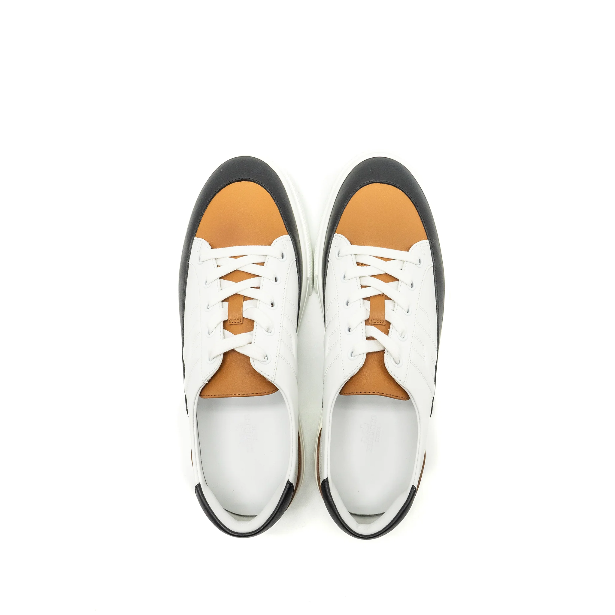 Hermes Size 41 Homme Deep Sneaker Calfskin White/Natural/Black - Image 4