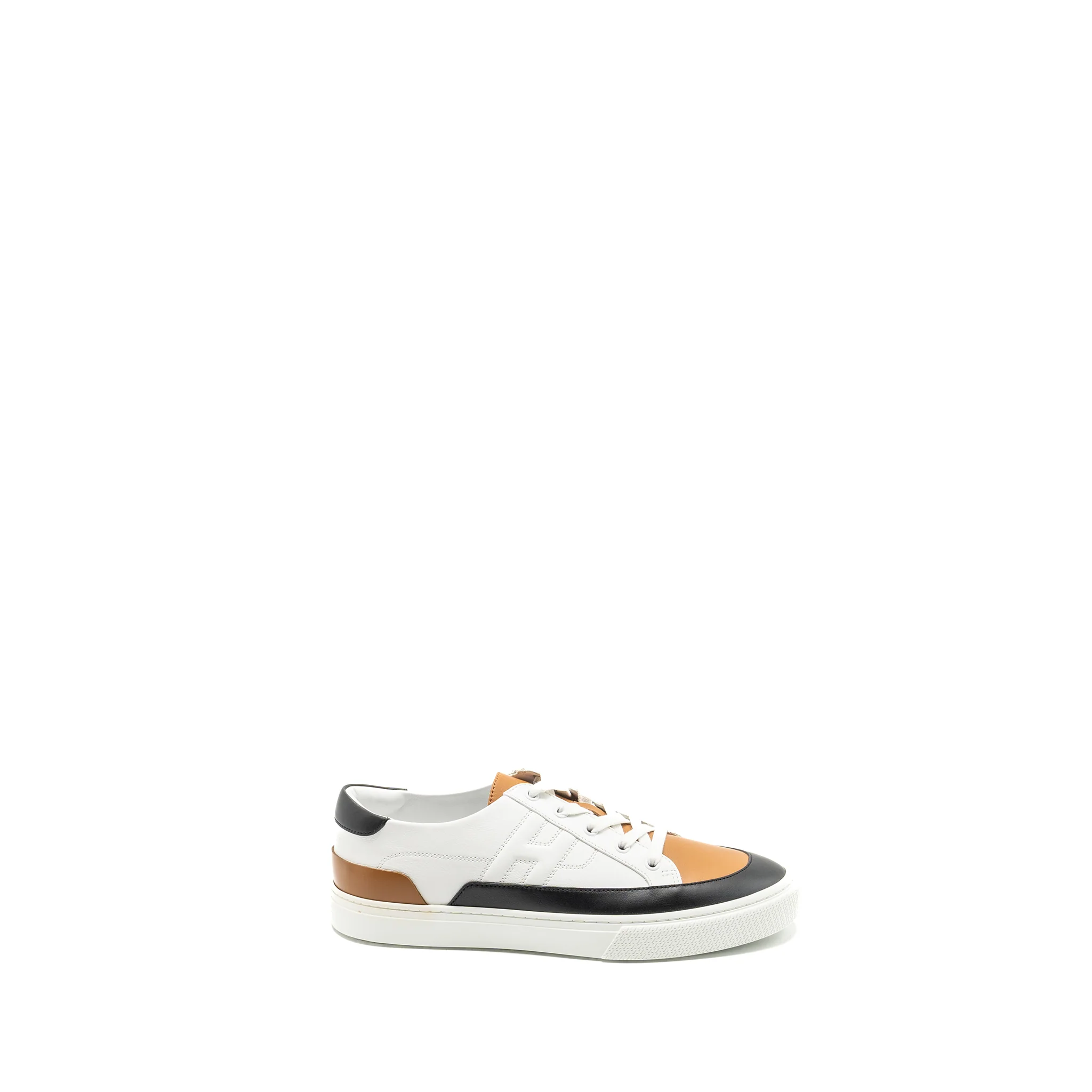 Hermes Size 41 Homme Deep Sneaker Calfskin White/Natural/Black - Image 5
