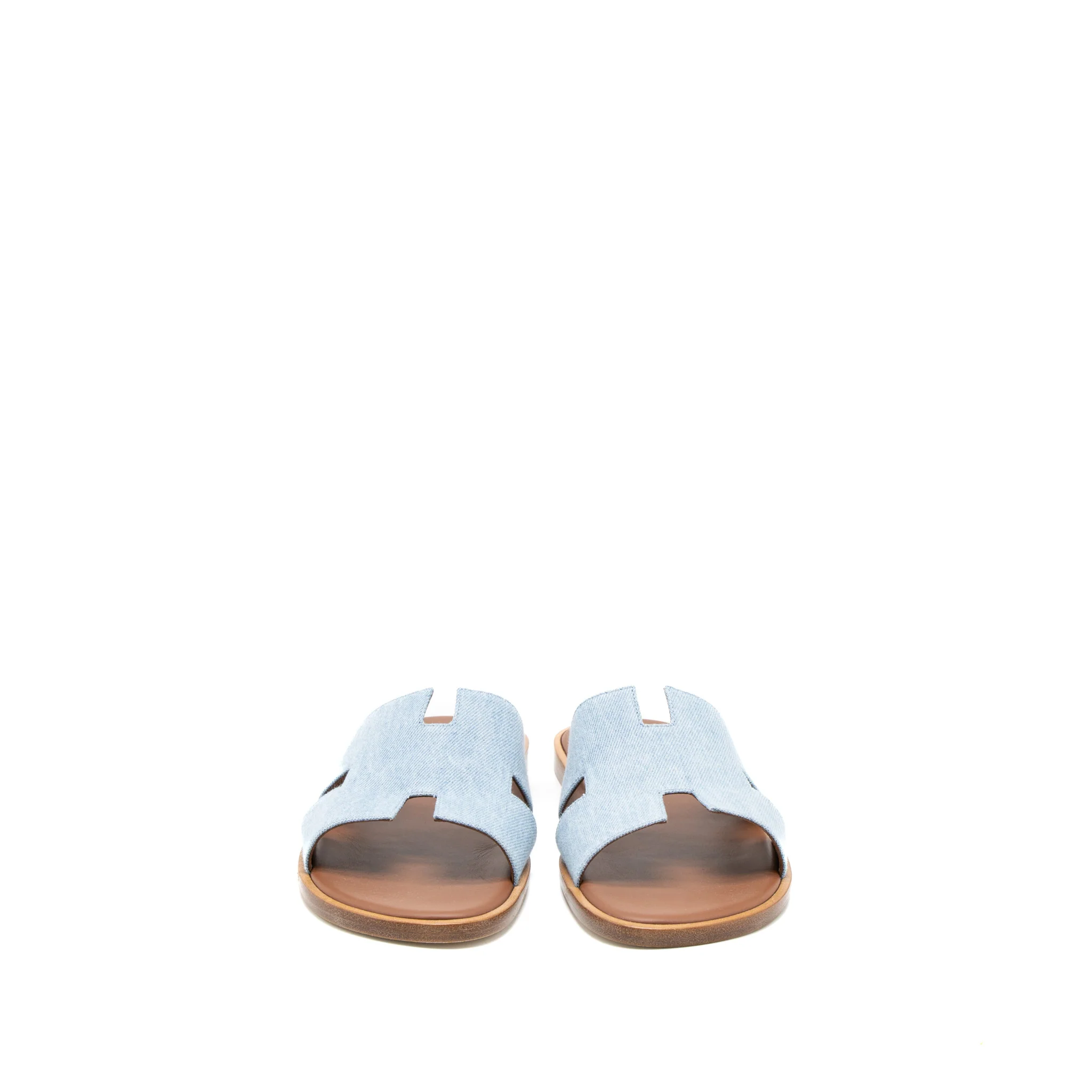 Hermes Size 42 Izmier Sandal Denim Clair - Image 5