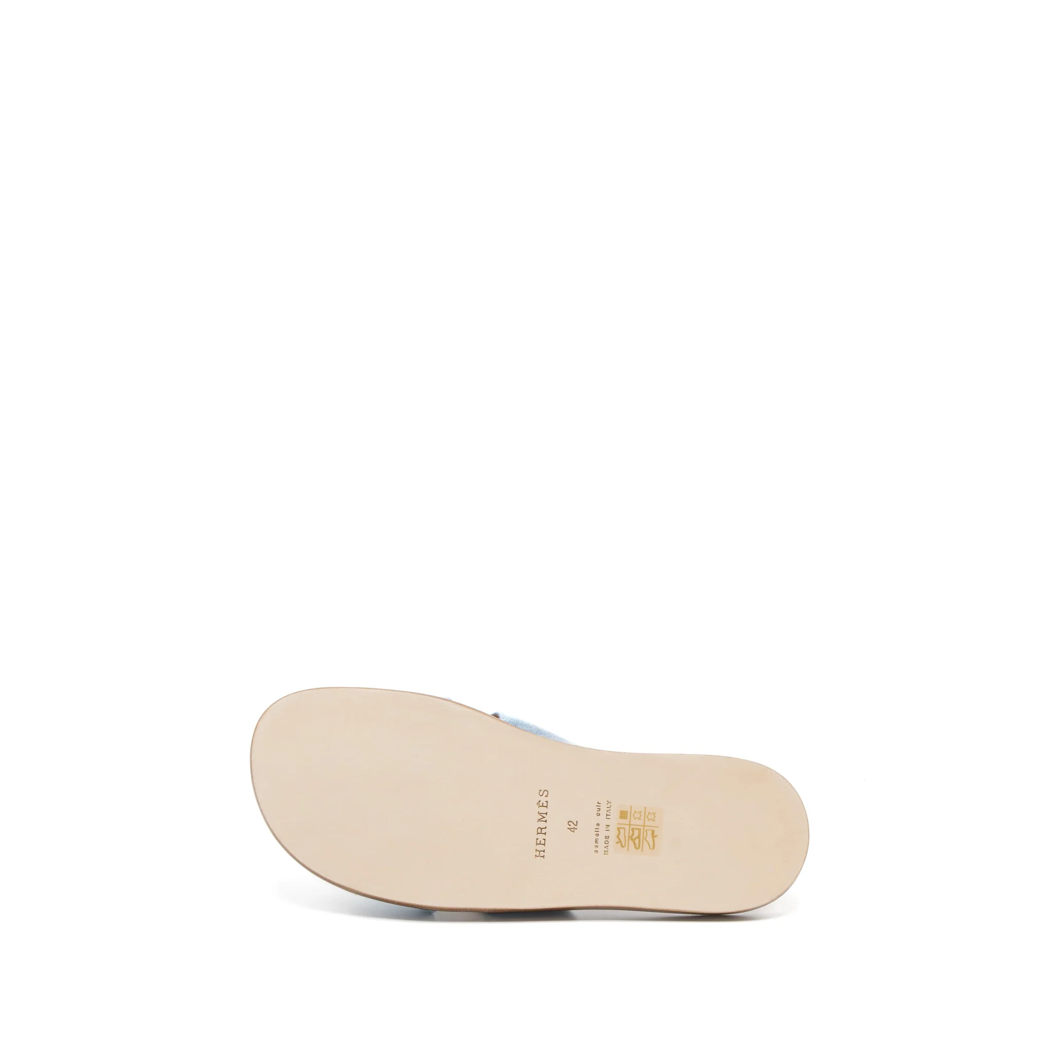 Hermes Size 42 Izmier Sandal Denim Clair - Image 6