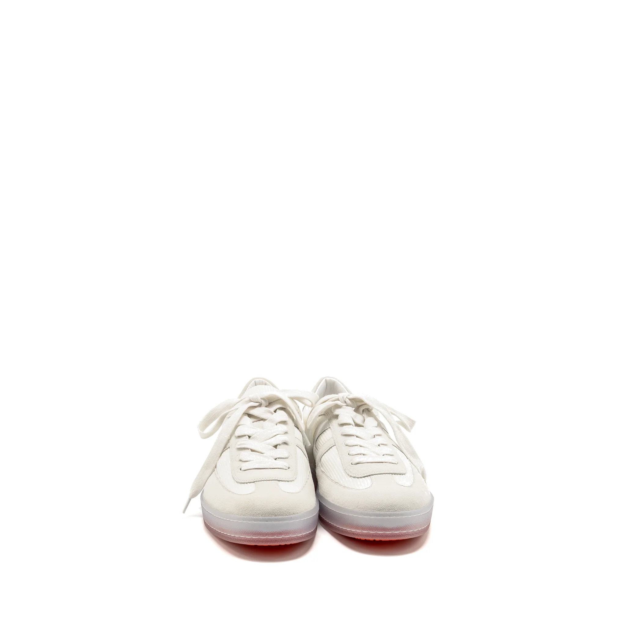 Hermes Size 44 Homme Boomerang Sneaker Mesh/ Calfskin/ Suede Blanc - Image 3