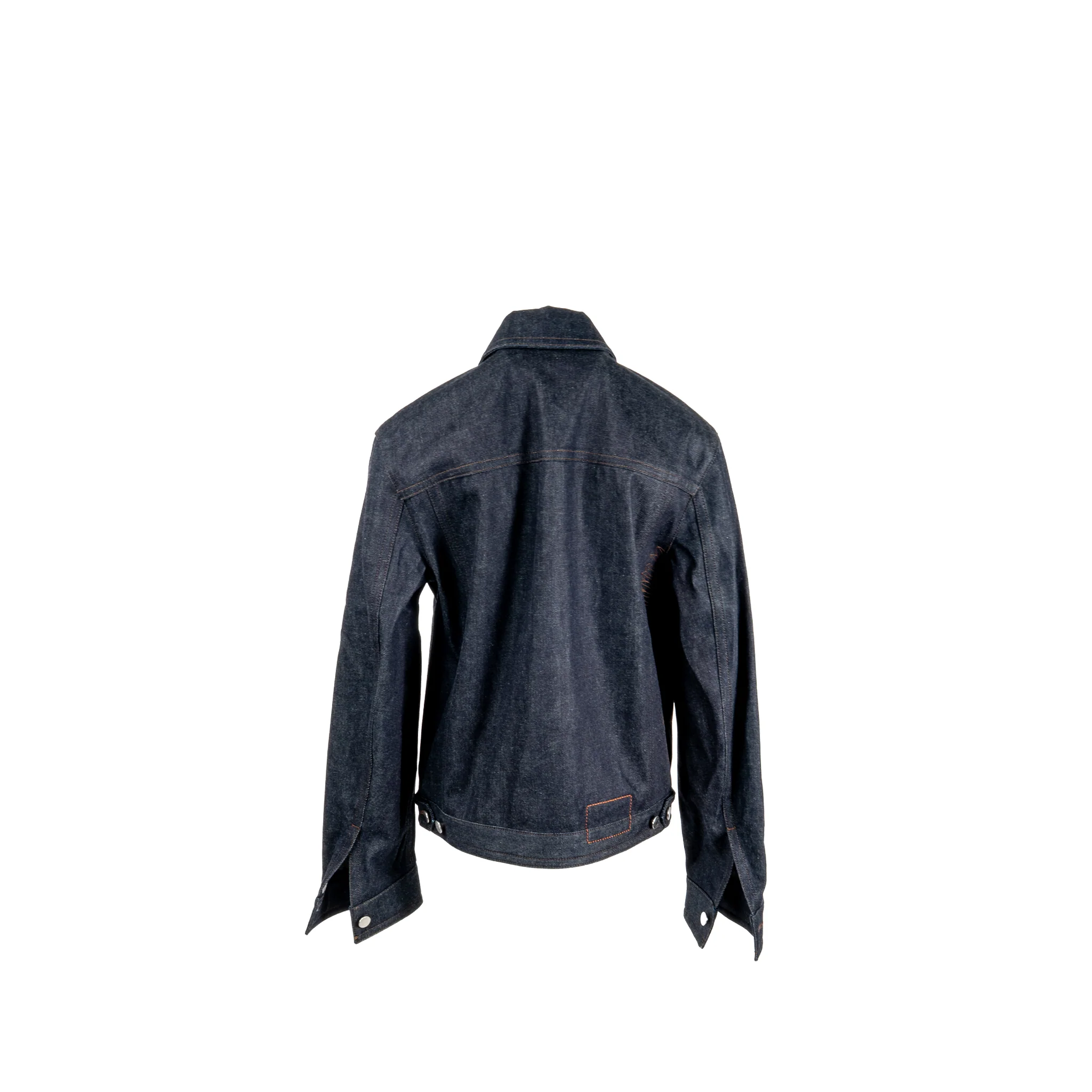 Hermes size 48 Blouson Icones au Carre Denim jacket cotton indigo SHW - Image 3