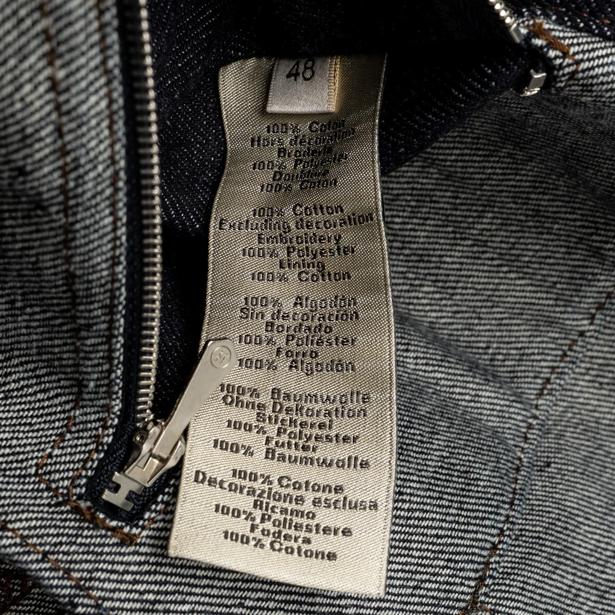 Hermes size 48 Blouson Icones au Carre Denim jacket cotton indigo SHW - Image 9
