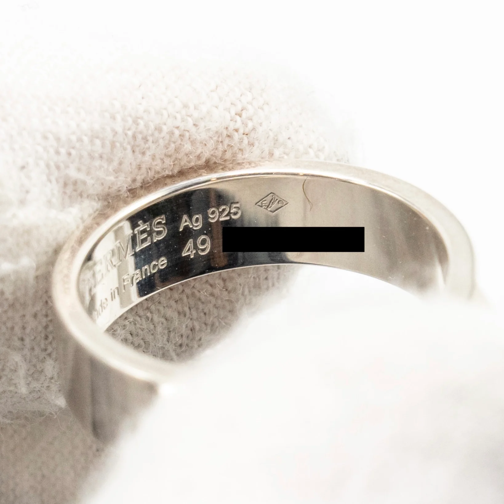 Hermes Size 49 Collier De Chain Ring, Small Model Sterling Silver - Image 6