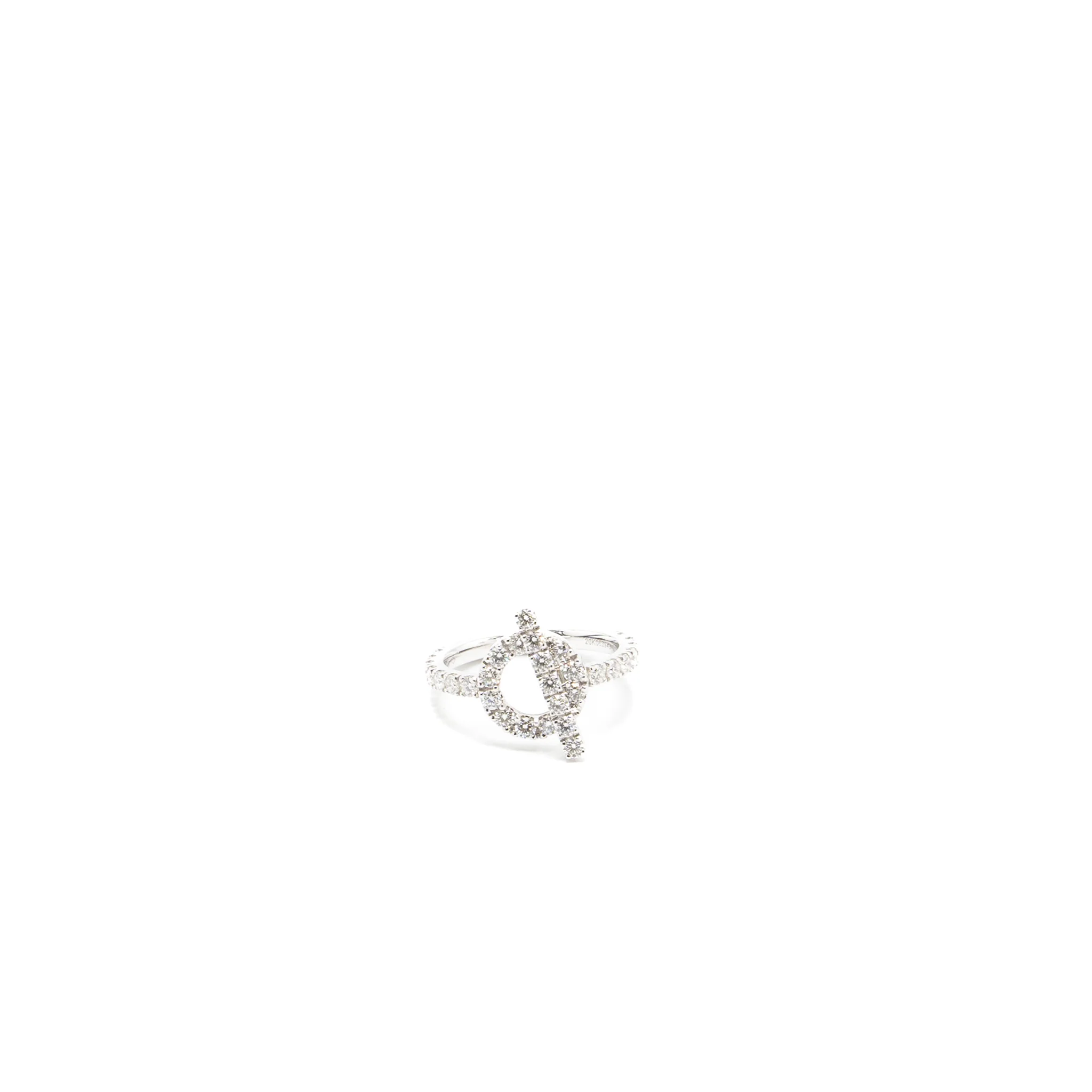 HERMES SIZE 51 Finesse Ring WHITE GOLD WITH DIAMONDS