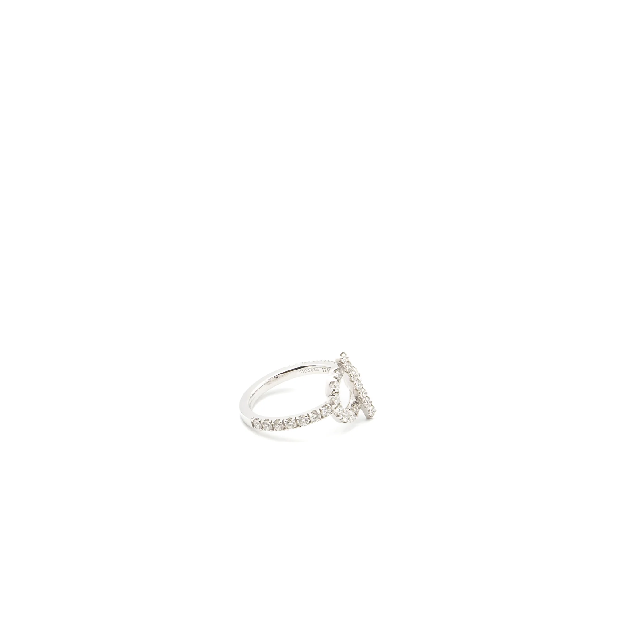 HERMES SIZE 51 Finesse Ring WHITE GOLD WITH DIAMONDS - Image 3