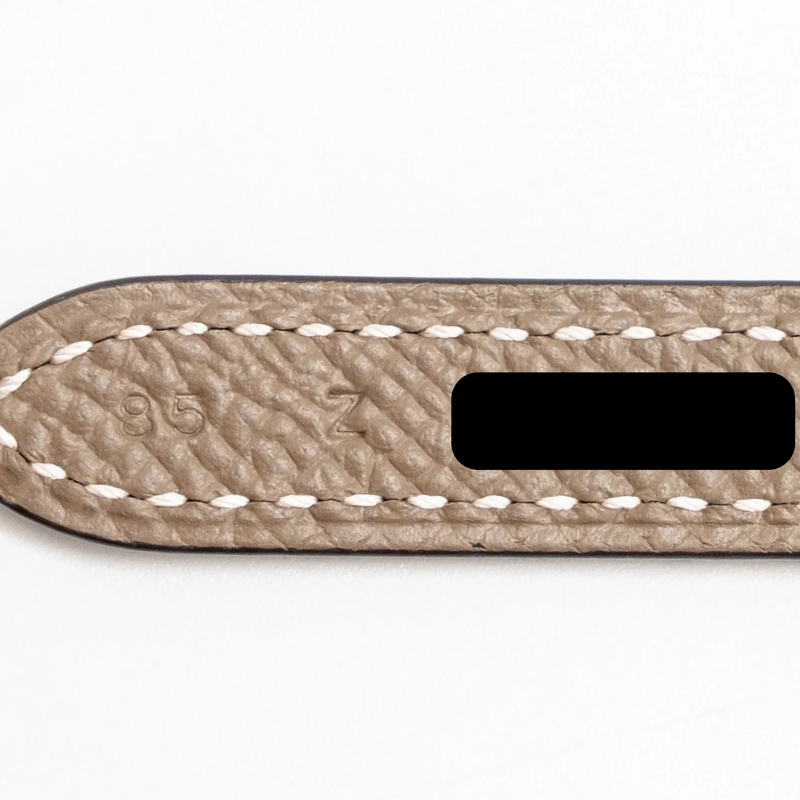 Hermes Size 85 13mm Gamma Belt Buckle & Reversible Leather Strap Etoupe/Black RGHW Stamp Z - Image 6