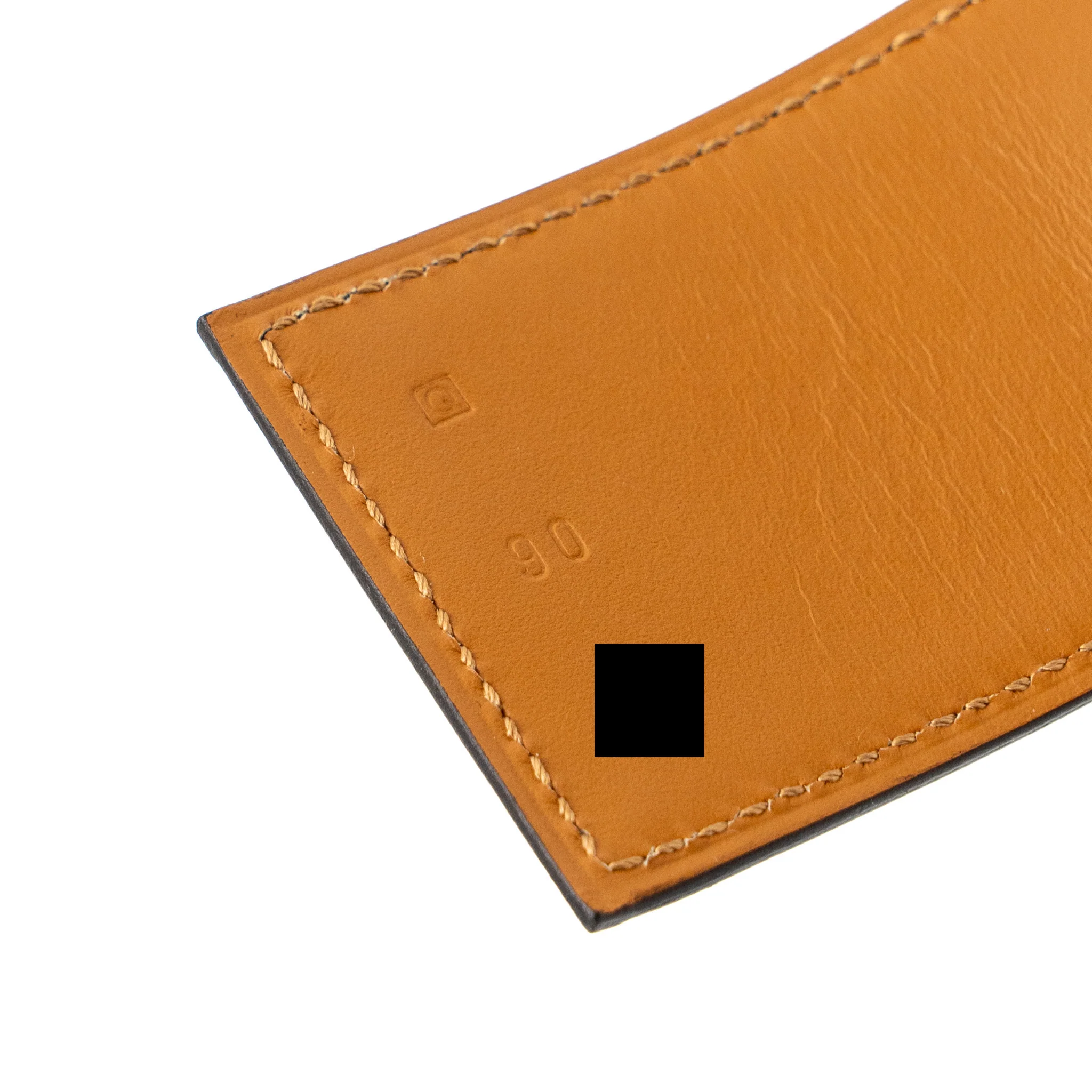 Hermes Size 90 Collier De Chien 50 Belt Box Calfskin Black GHW Stamp Square Q - Image 8