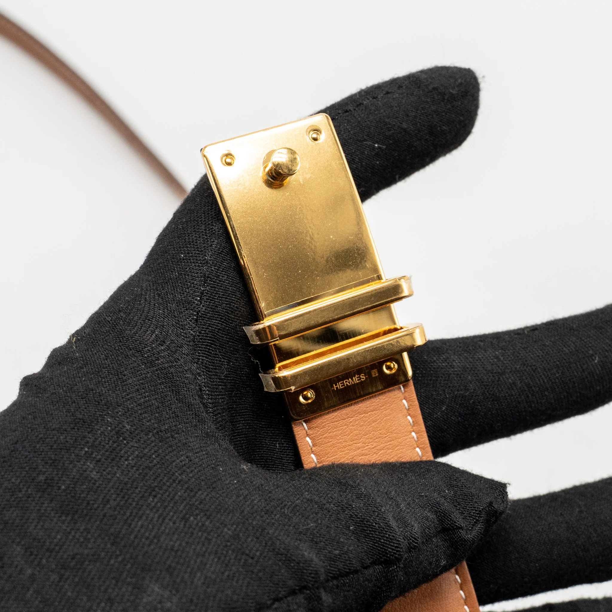Hermes Size L Elan Pocket 24 Belt Bag Swift Gold GHW Stamp B - Image 8