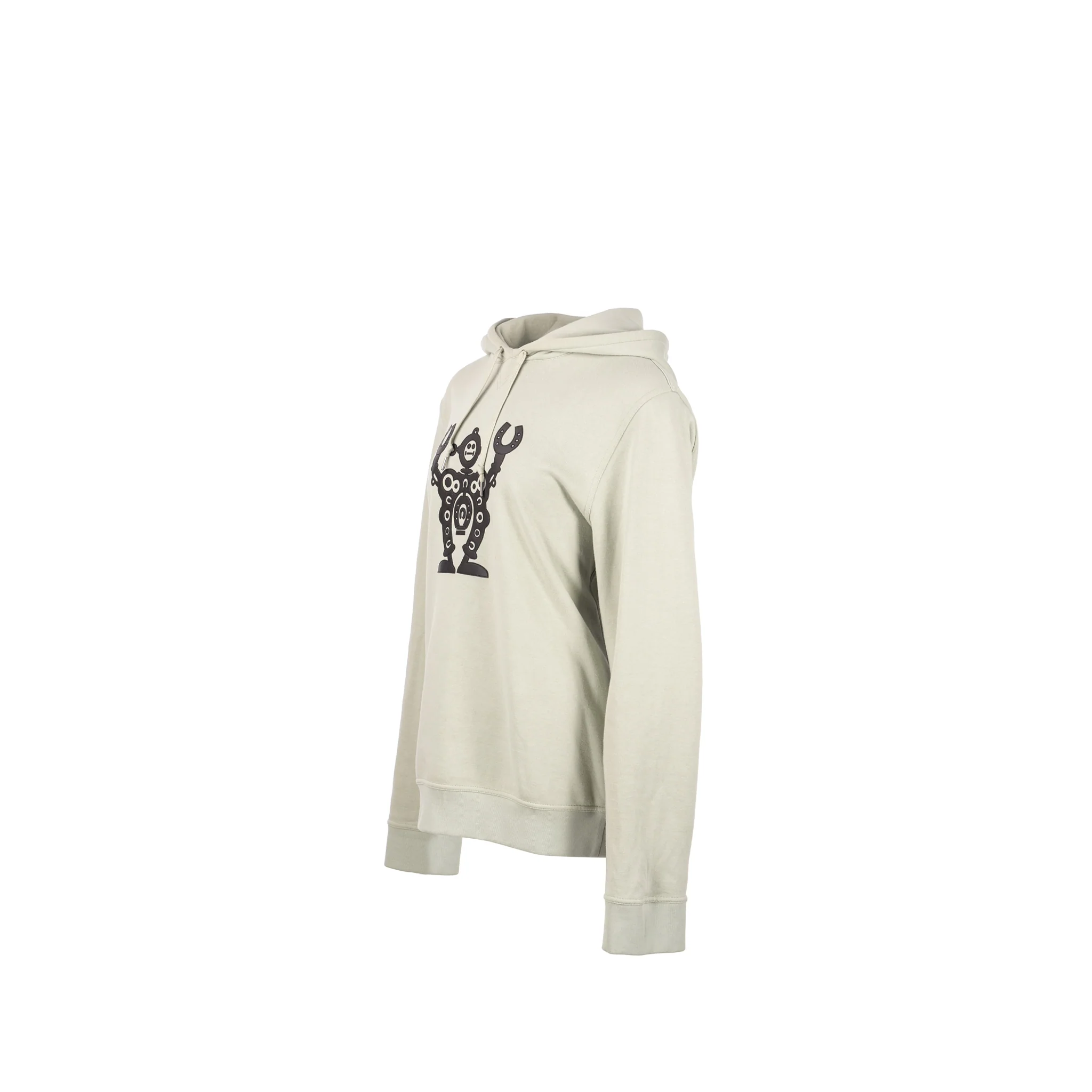 HERMES Size L Graphic Print Crew Neck Hoodie Cotton Sage - Image 2