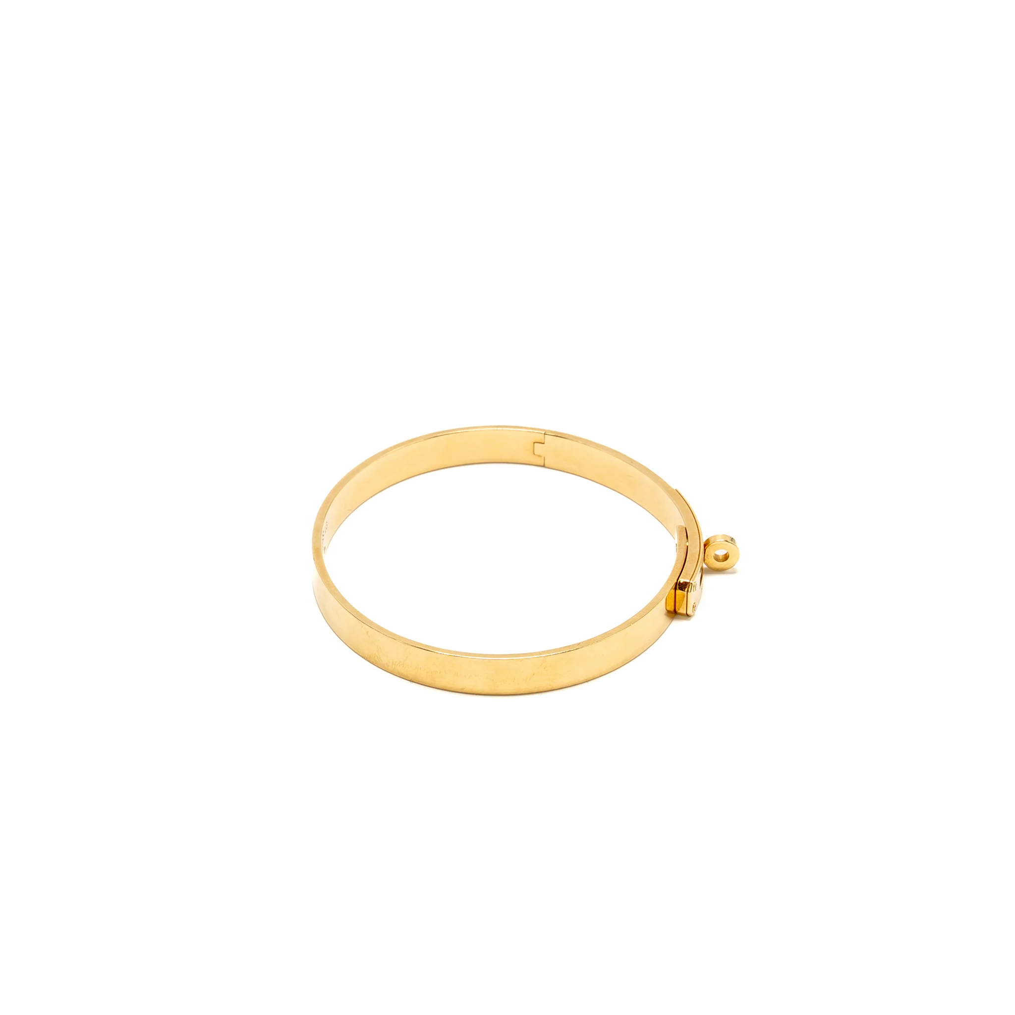 Hermes Size LG kelly bracelet small model yellow gold, 4 diamonds - Image 3