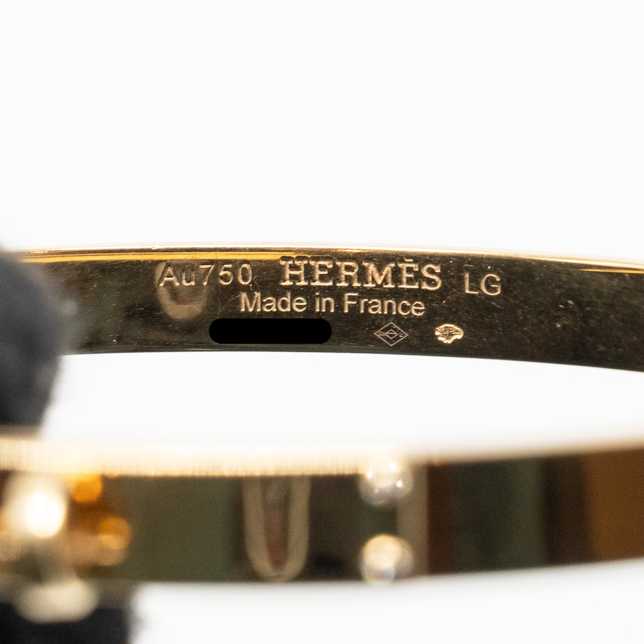 Hermes Size LG kelly bracelet small model yellow gold, 4 diamonds - Image 6
