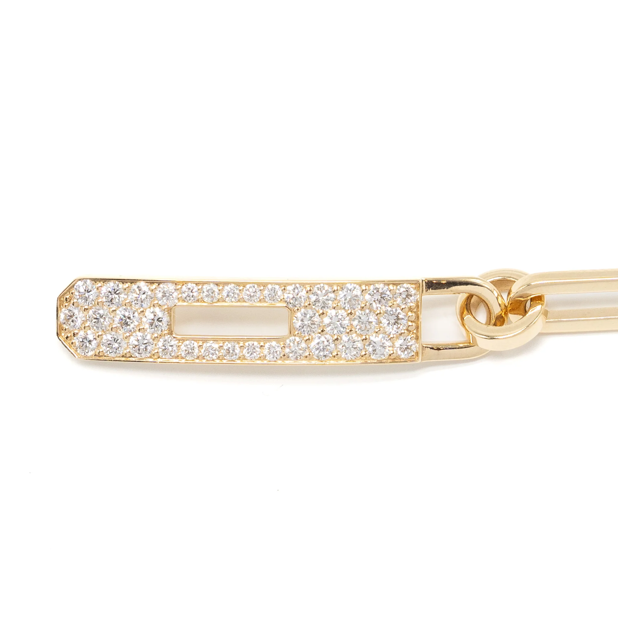 Hermes size LG Kelly Chaine Bracelet yellow gold, diamonds - Image 3
