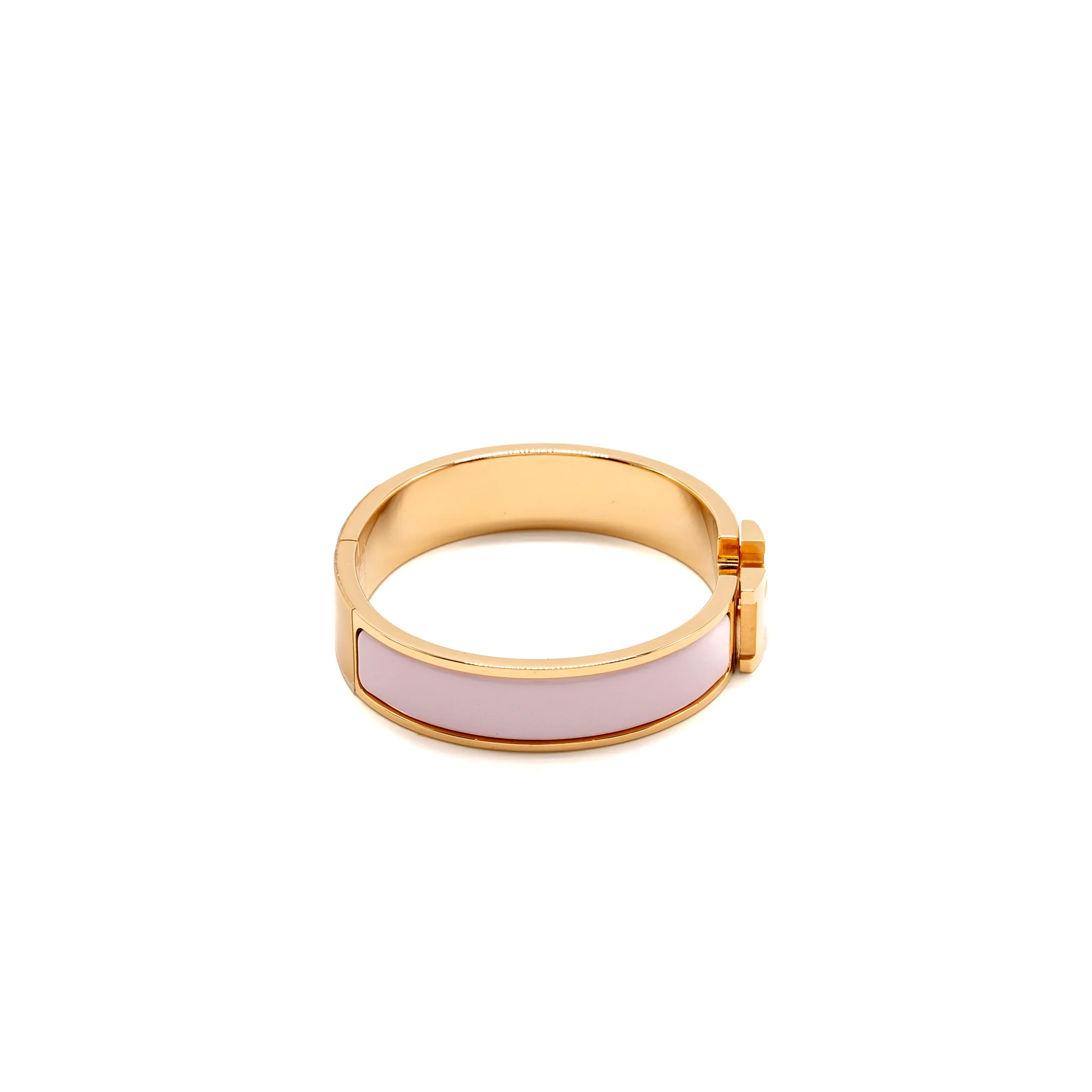 Hermes Size PM Clic H Bracelet Rose Dragee RGHW - Image 3
