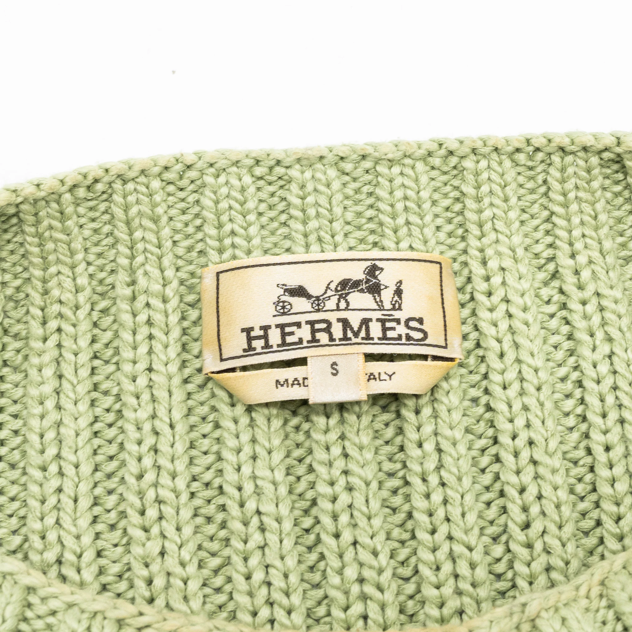 Hermes size S sweat shirt cotton green - Image 4