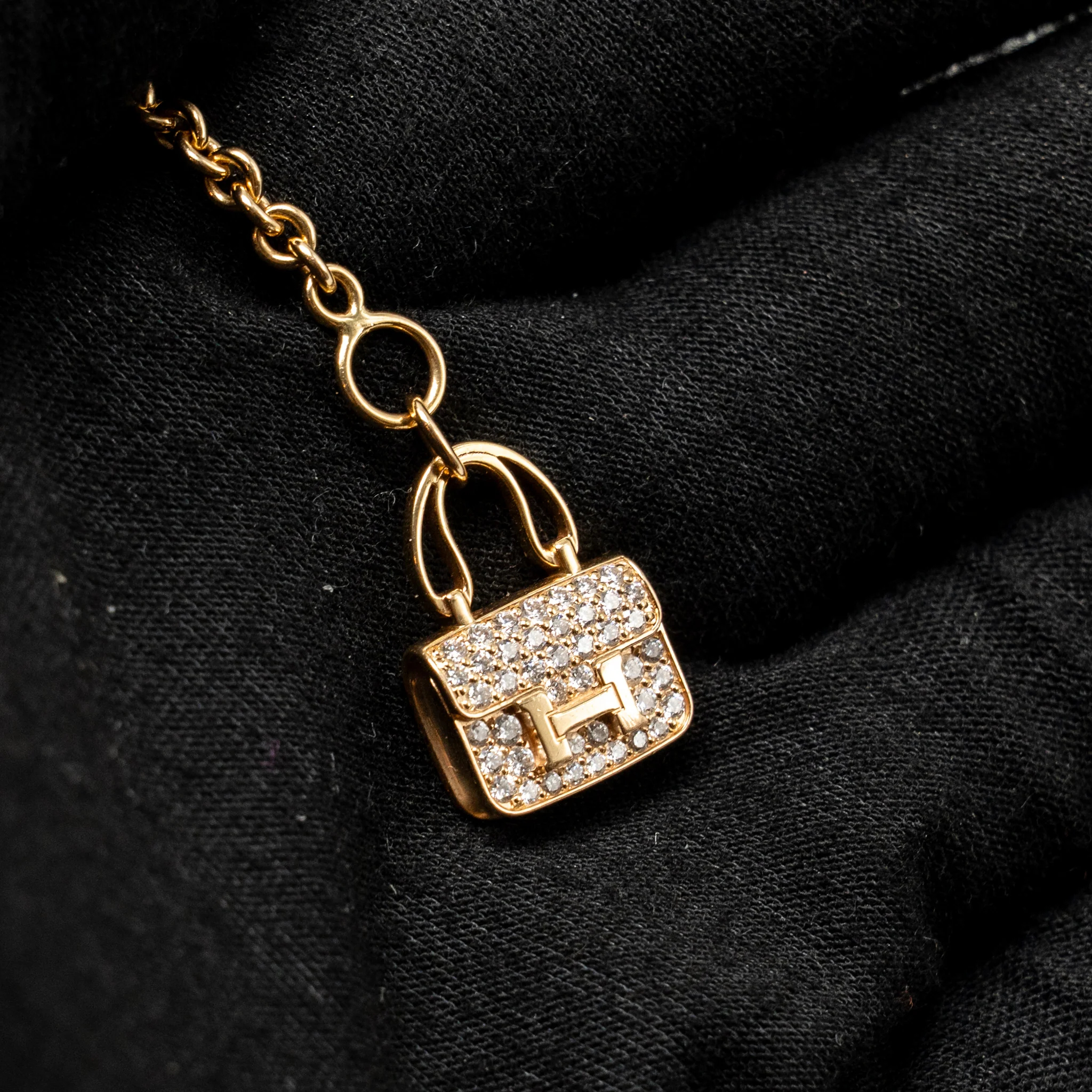 Hermes size SH Amulettes constance bracelet rose gold with diamonds - Image 3