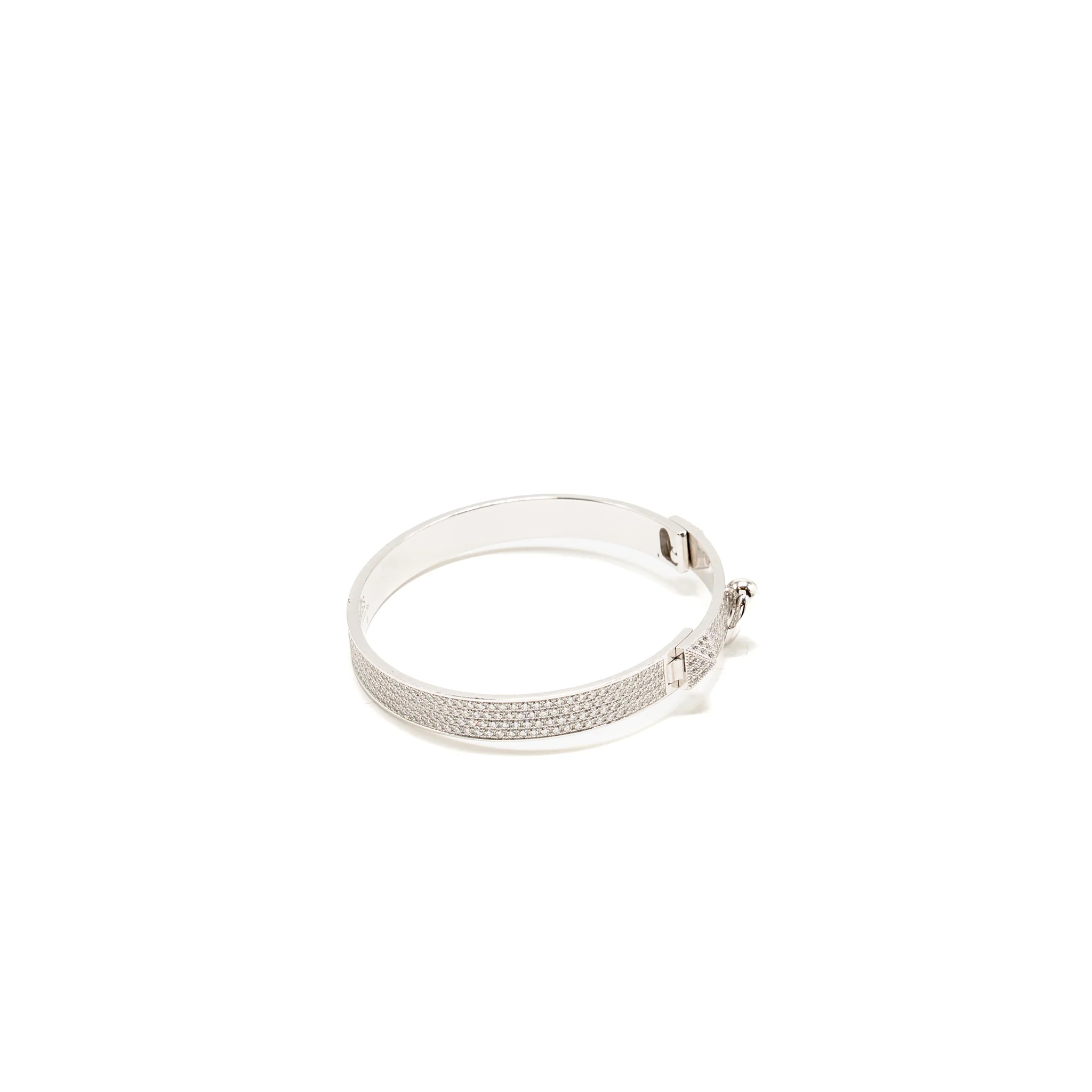 Hermes size SH Collier De Chien Bracelet, Small Model white gold with full diamonds - Image 3