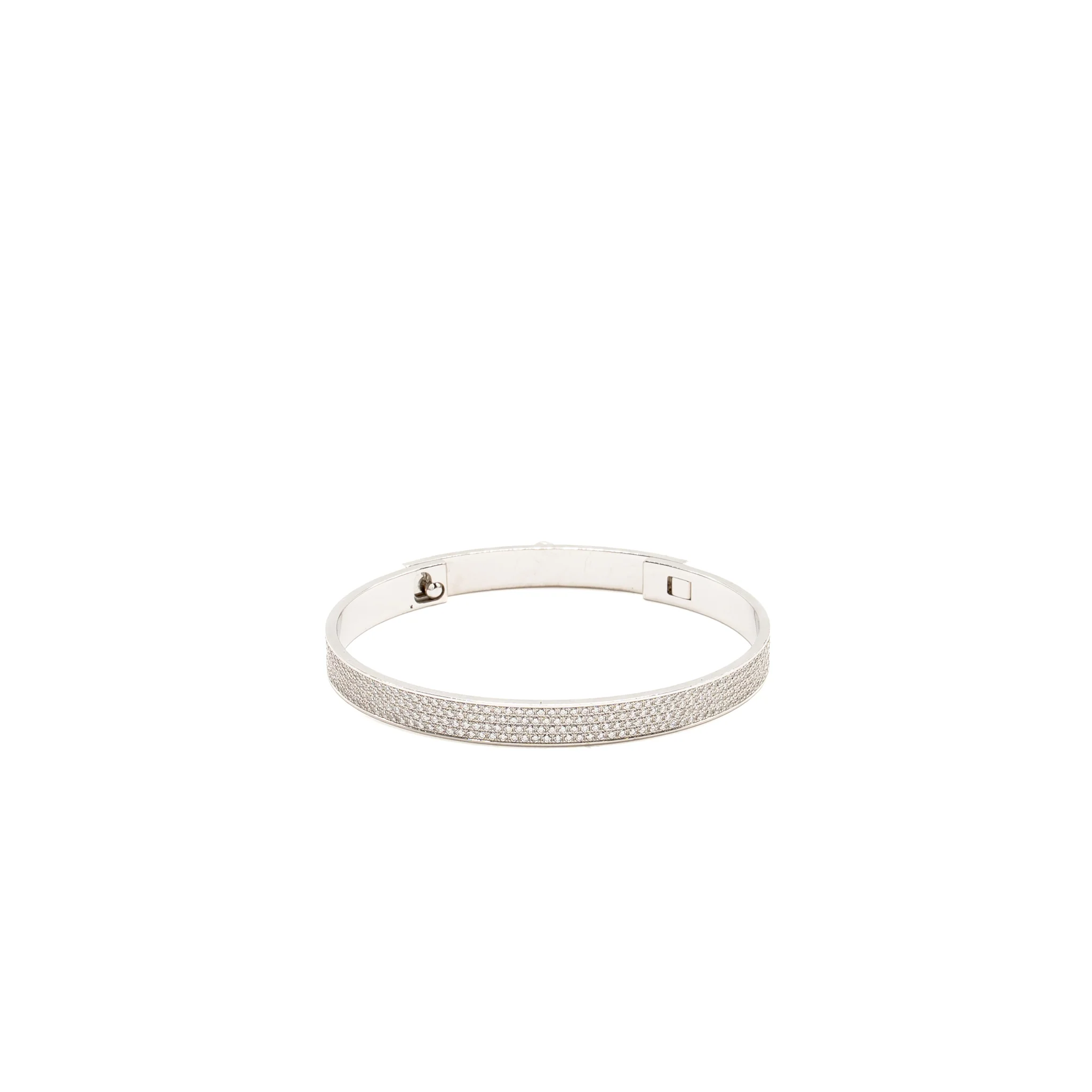 Hermes size SH Collier De Chien Bracelet, Small Model white gold with full diamonds - Image 4
