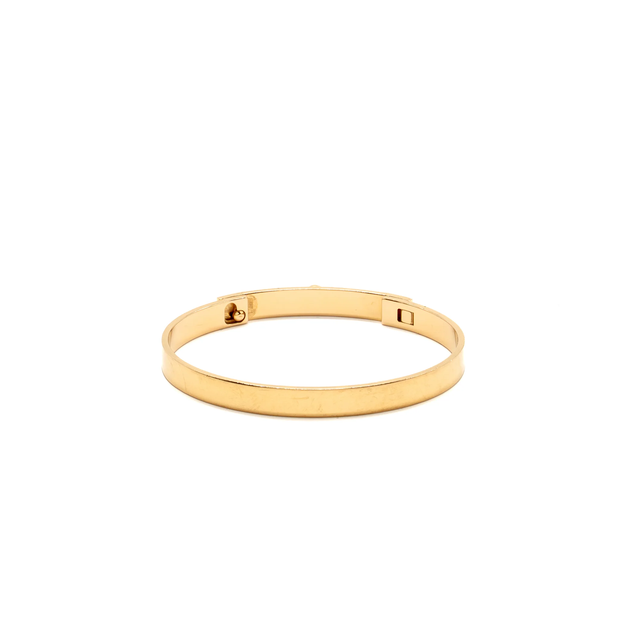 Hermes Size SH Collier de Chien Bracelet, Small Model Yellow Gold - Image 4