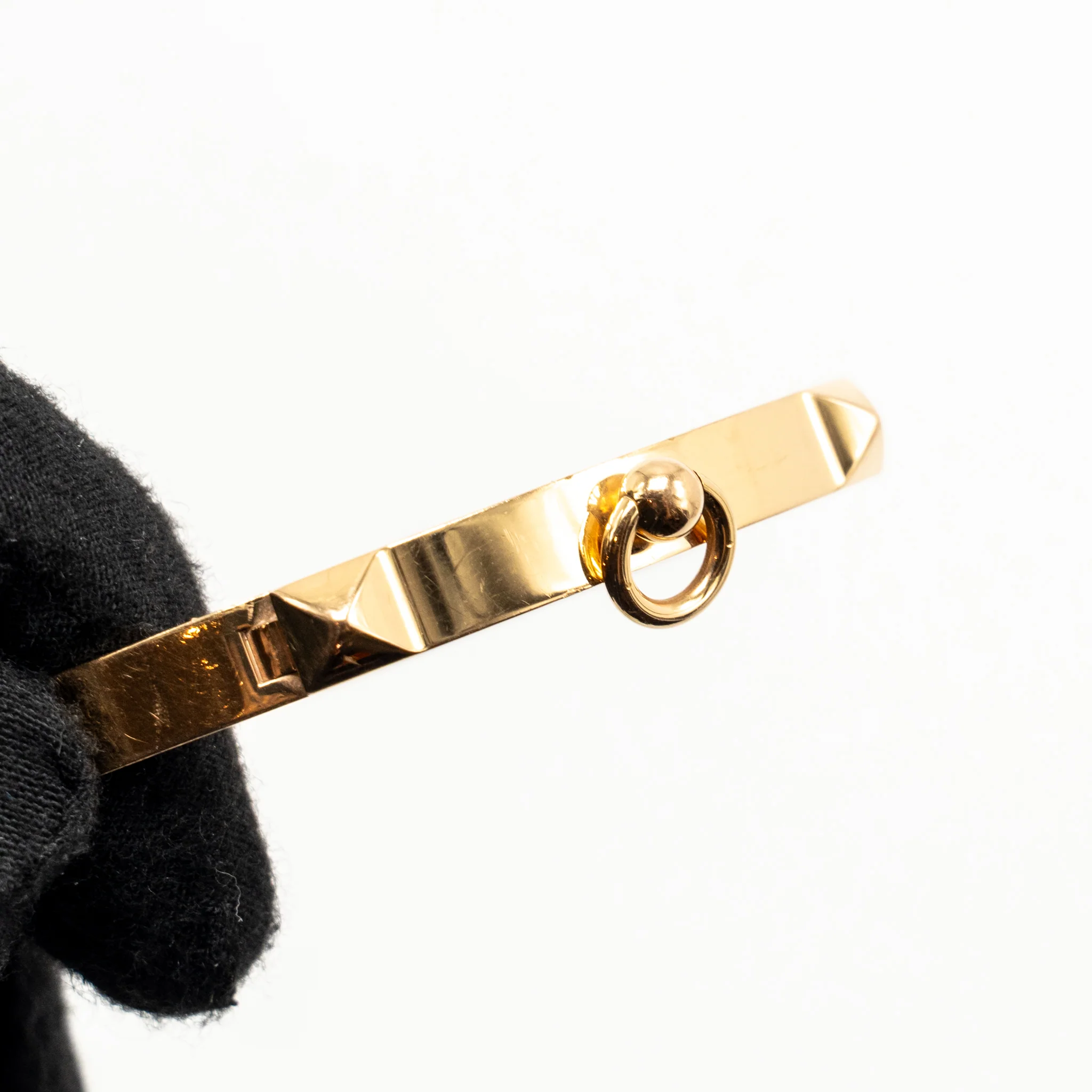Hermes Size SH Collier de Chien Bracelet, Small Model Yellow Gold - Image 5
