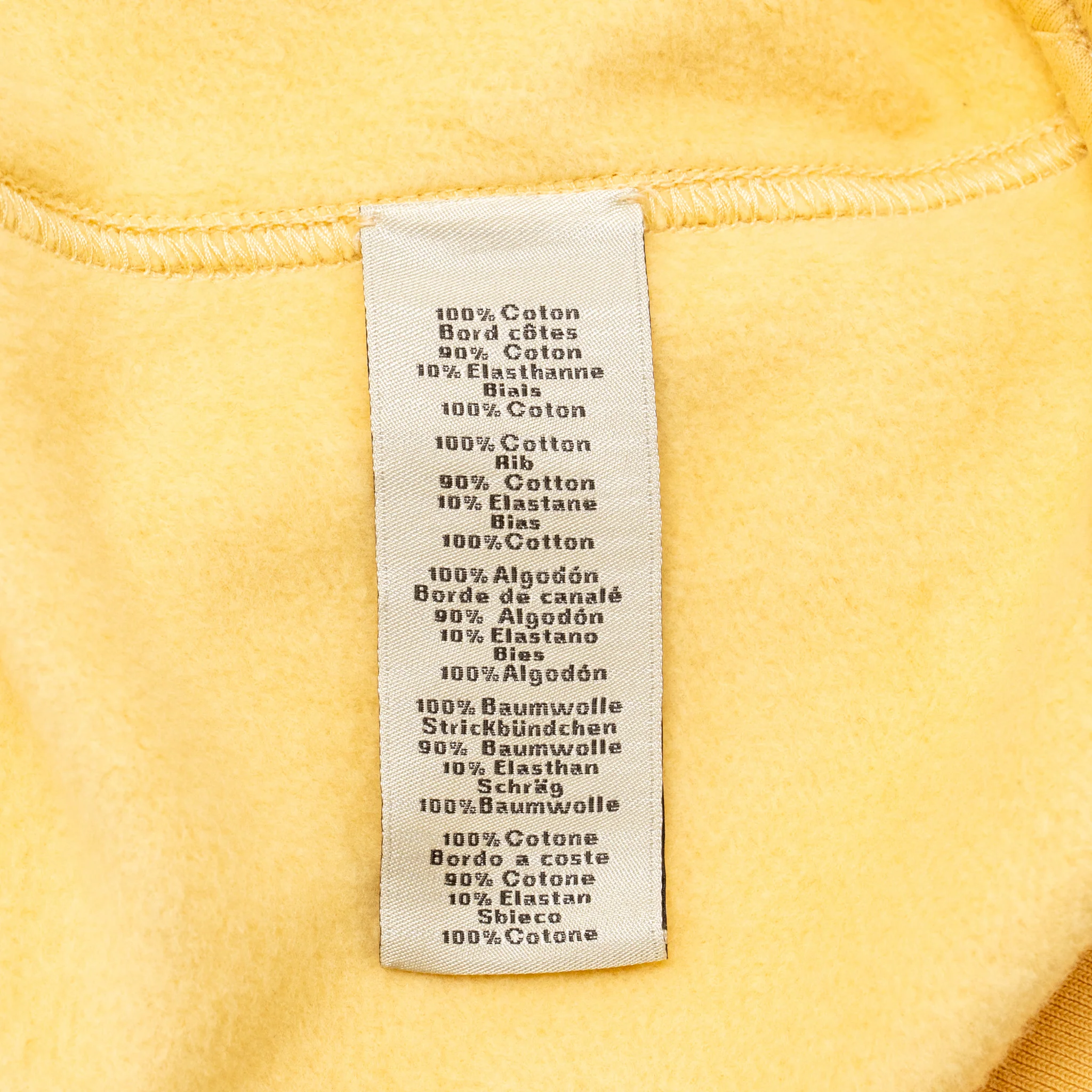 Hermes Size XL White Stitching Front Pocket Sweatshirt Cotton Yellow - Image 5