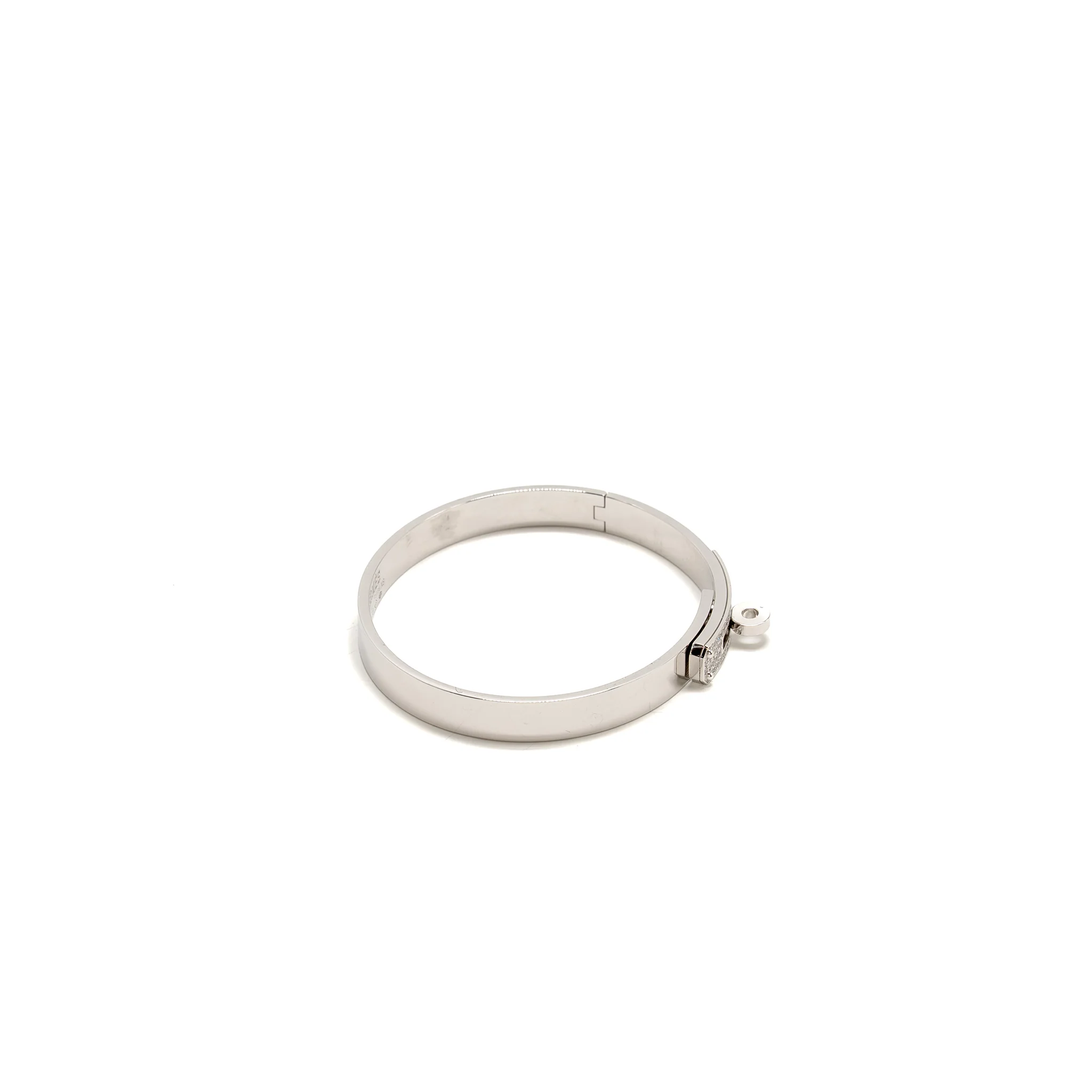 Hermes Size XS kelly bracelet, Small model white gold with diamonds - Image 3