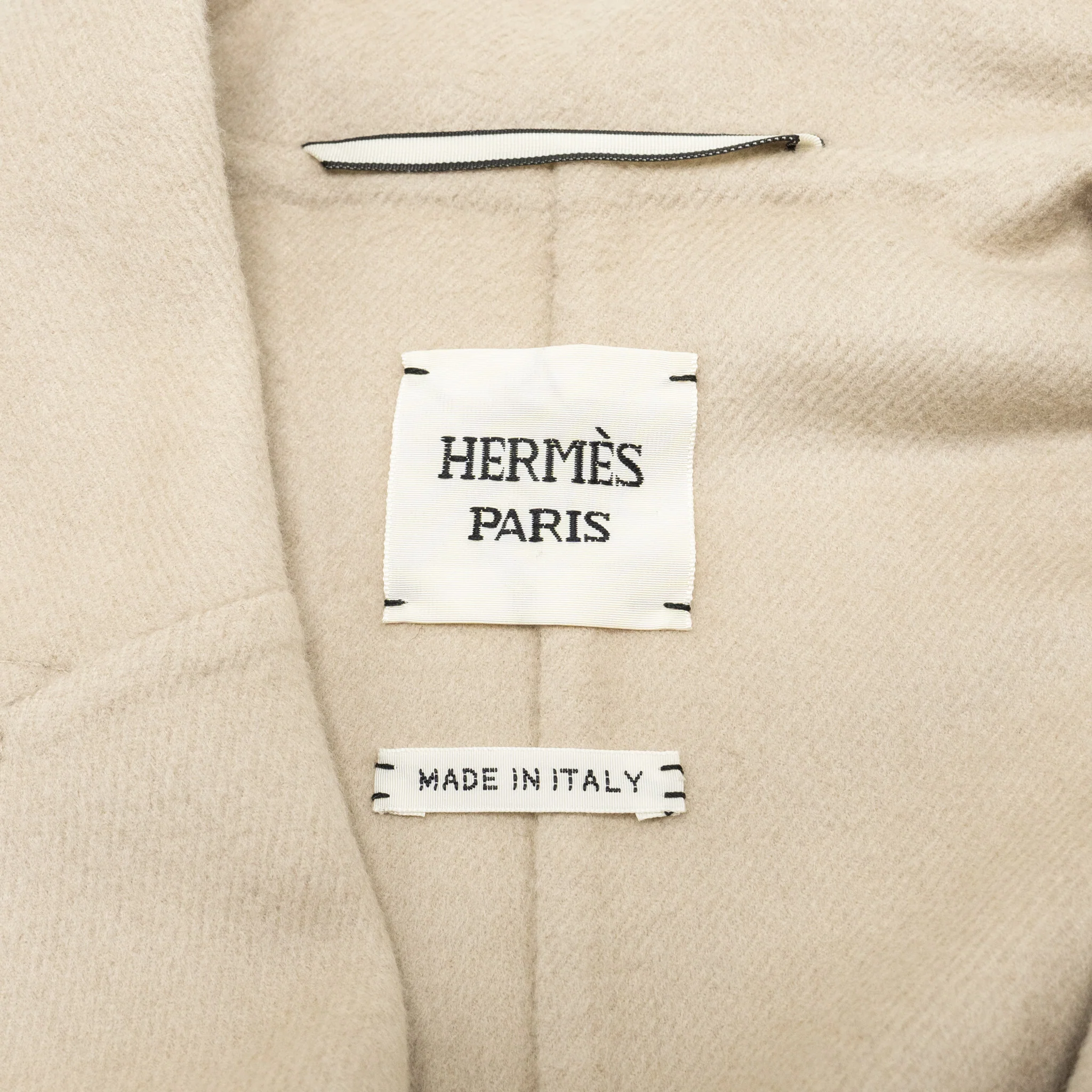 Hermes Sizer 38 Caban Fermoir Oeillet Double Face Coat Cashmere Beige Argile - Image 6