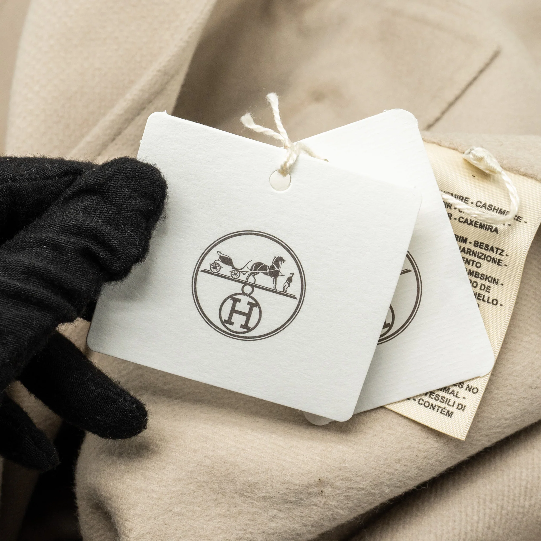 Hermes Sizer 38 Caban Fermoir Oeillet Double Face Coat Cashmere Beige Argile - Image 8