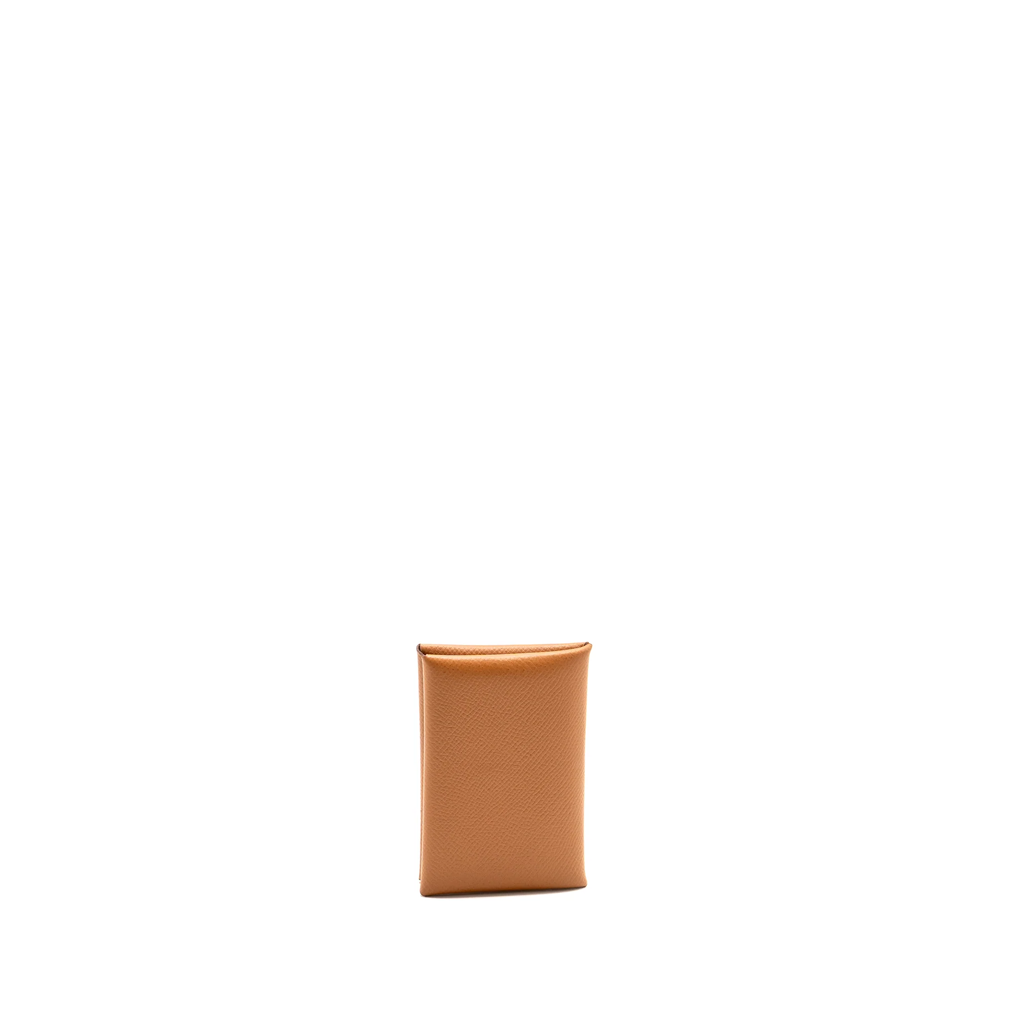 Hermes Calvi Card Holder Epsom Gold SHW Stamp T - Image 2