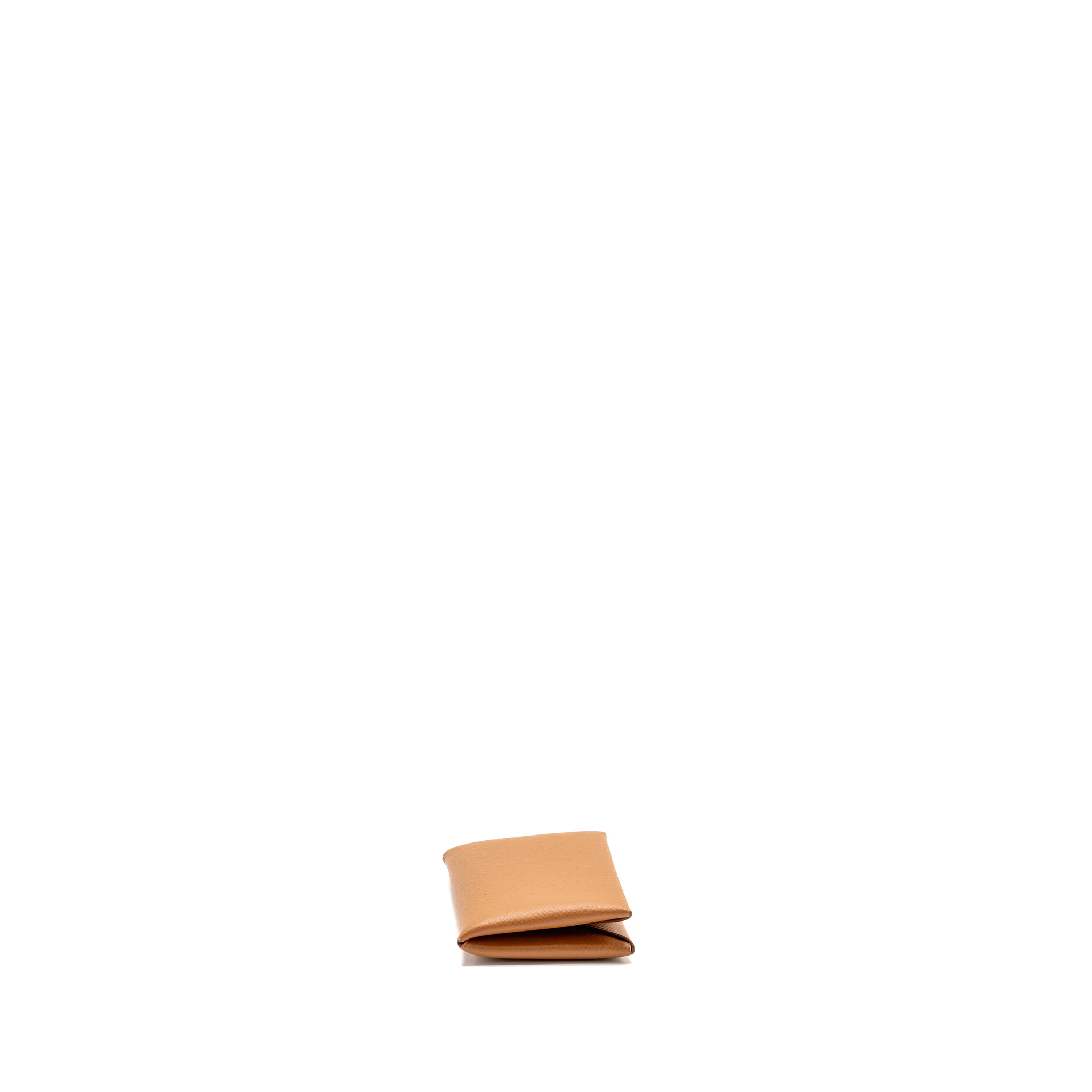 Hermes Calvi Card Holder Epsom Gold SHW Stamp T - Image 3