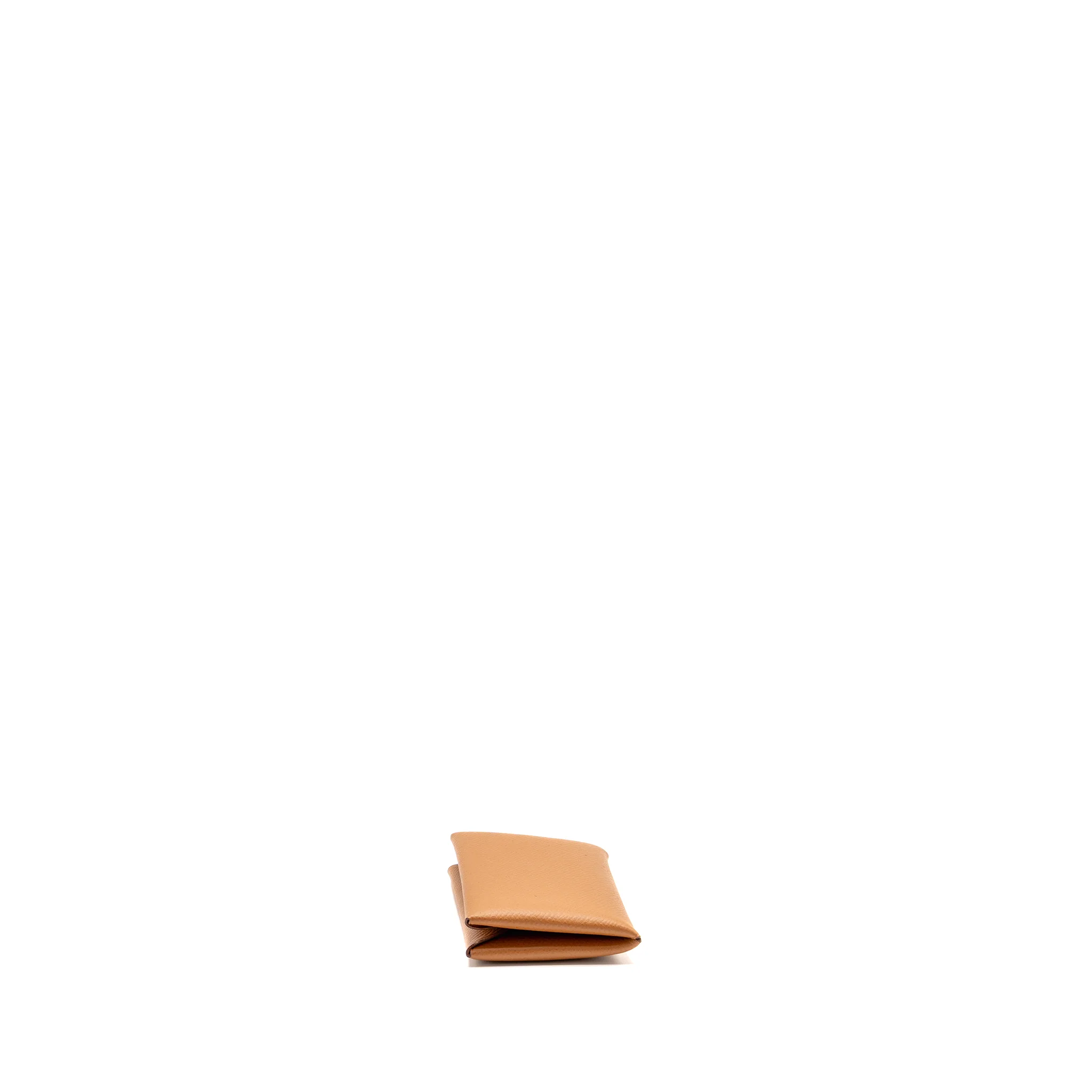 Hermes Calvi Card Holder Epsom Gold SHW Stamp T - Image 4