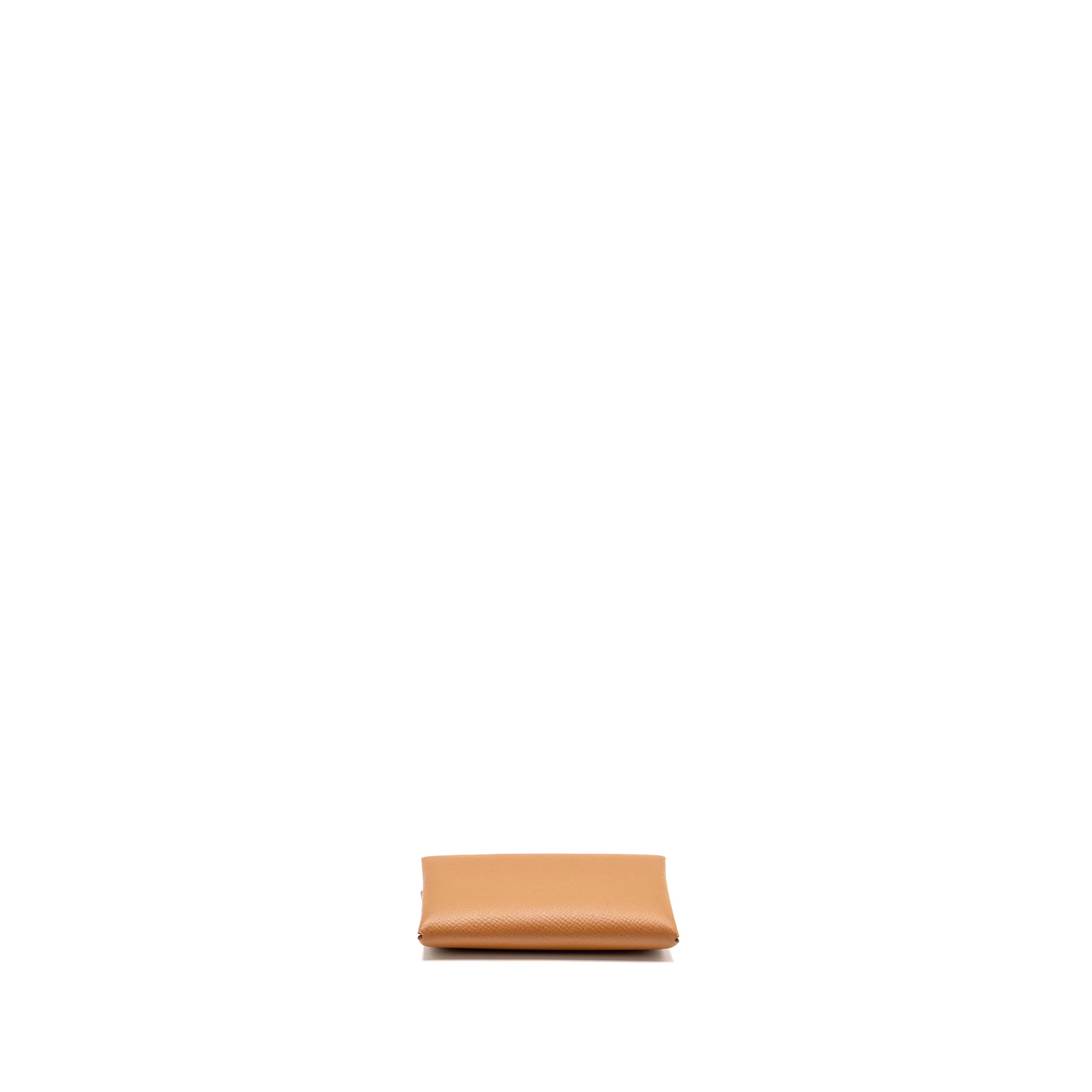 Hermes Calvi Card Holder Epsom Gold SHW Stamp T - Image 5