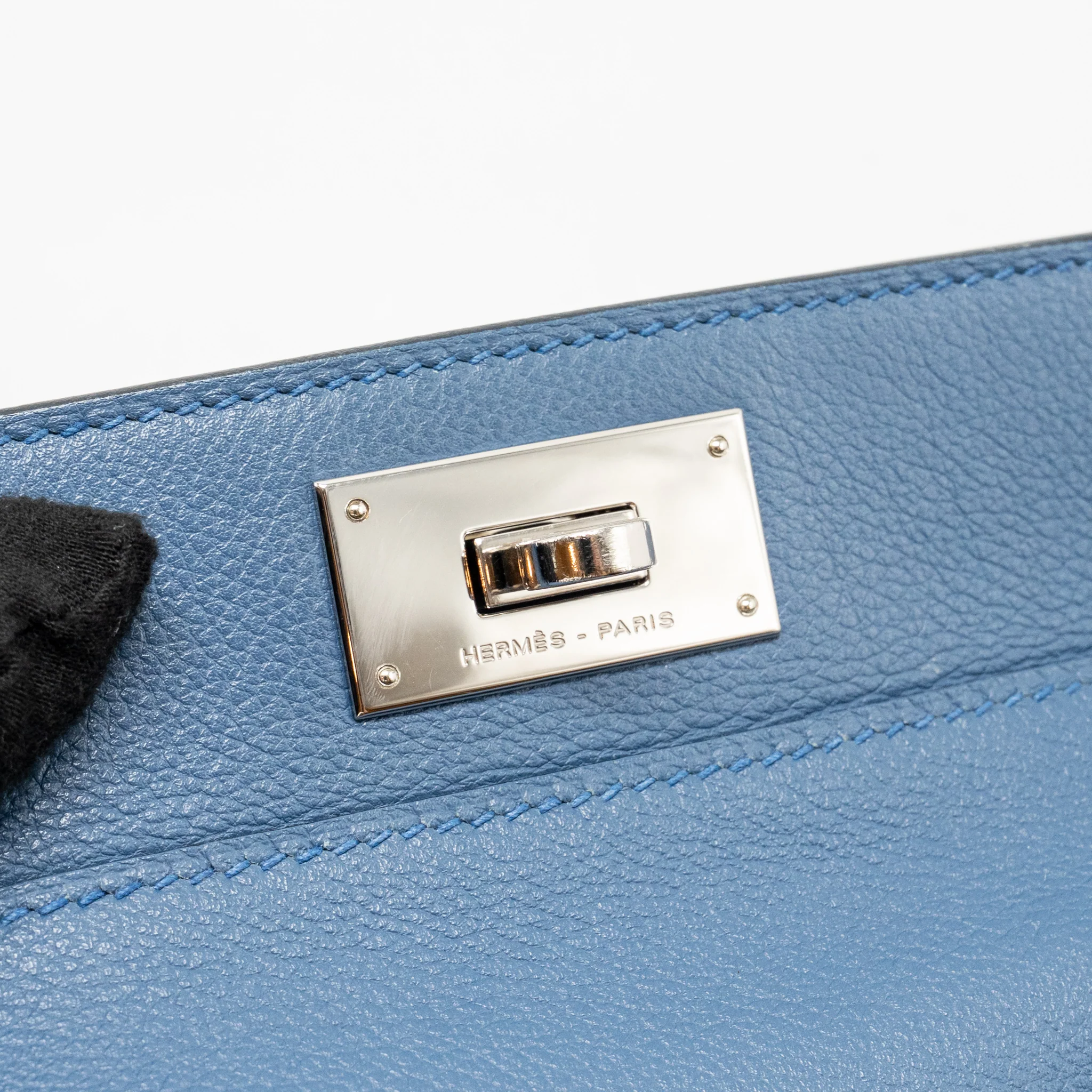 Hermes Toolbox 20 Evercolor Blue / Light Grey SHW Stamp A - Image 14