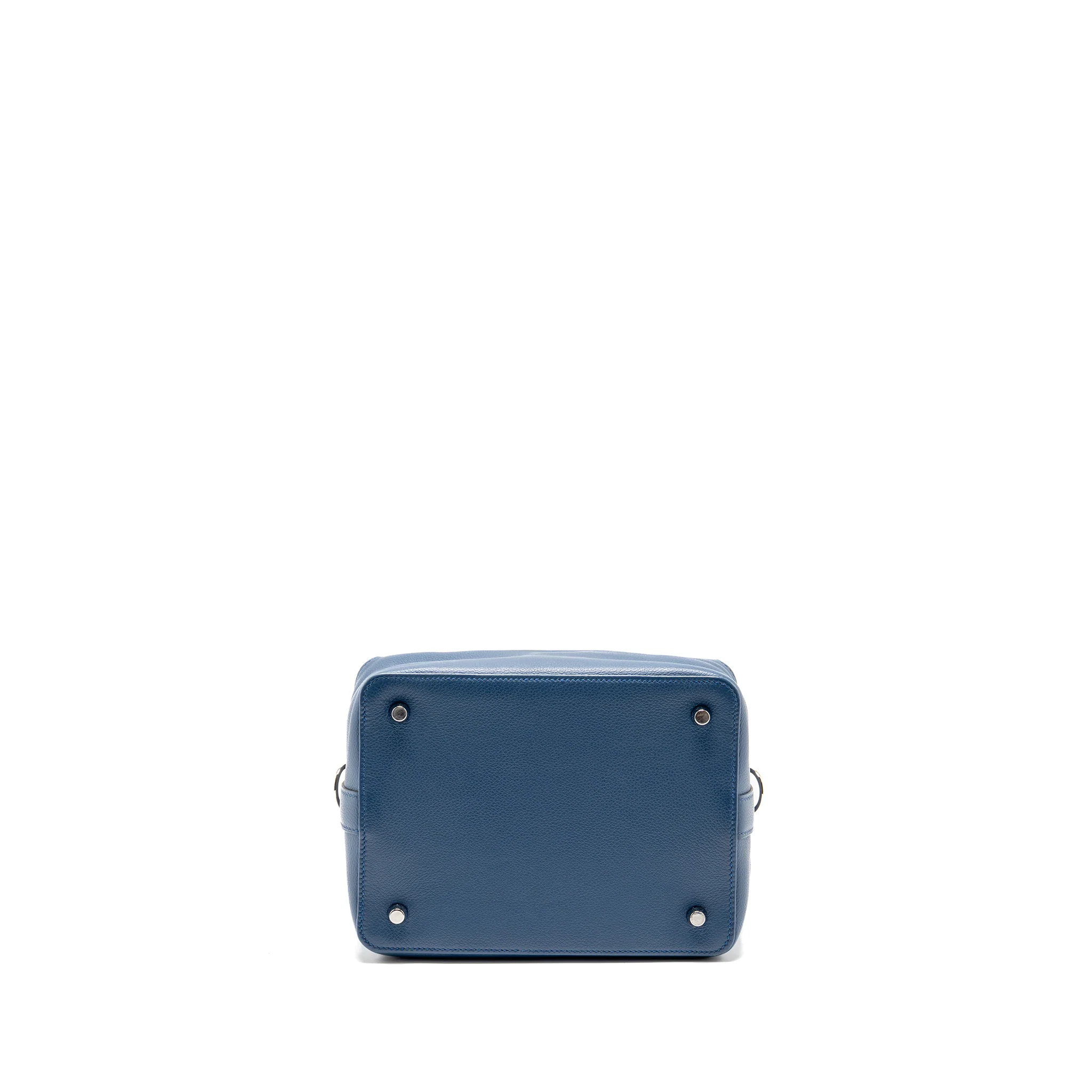 Hermes Toolbox 20 Evercolor Blue / Light Grey SHW Stamp A - Image 6