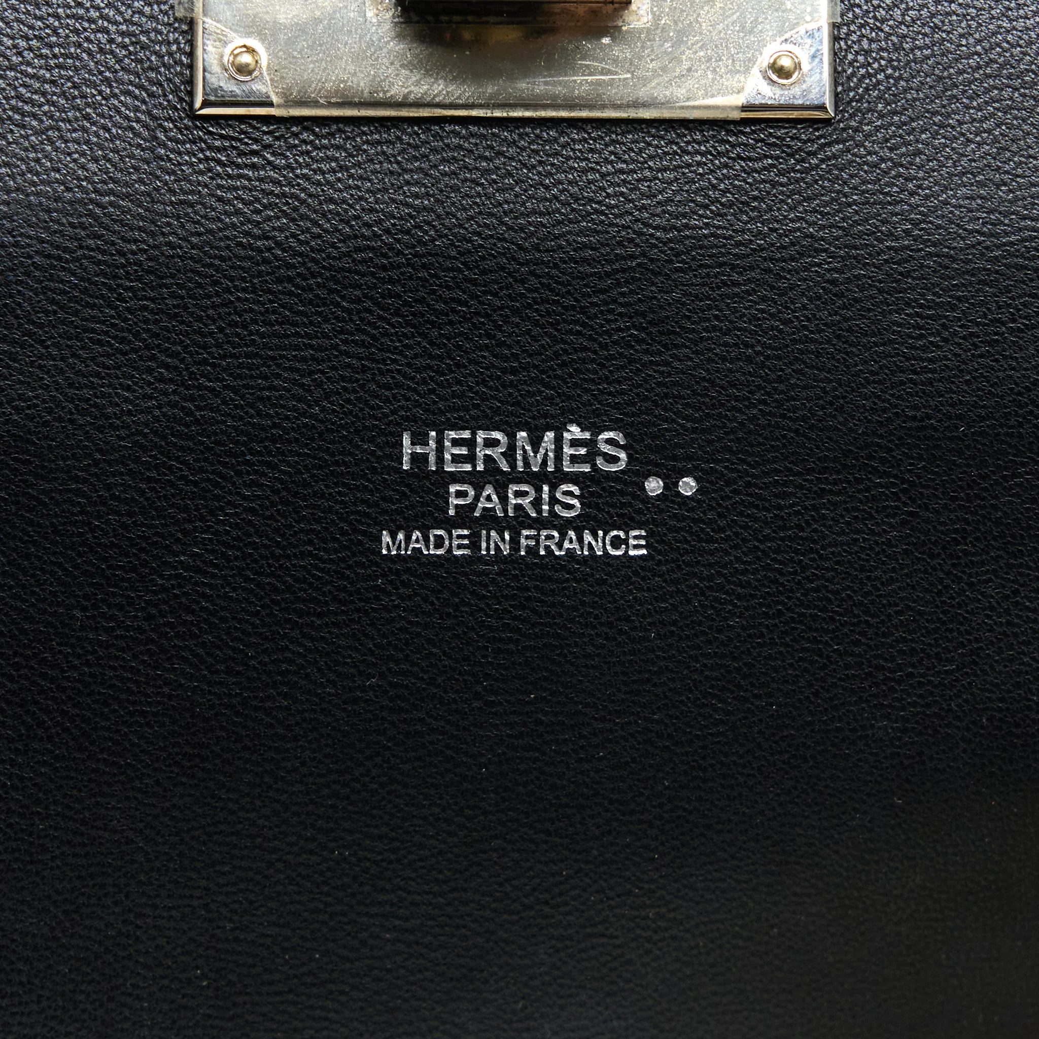 Hermes Toolbox 20 Mat Crocodile/Swift Black SHW Stamp Square R - Image 16