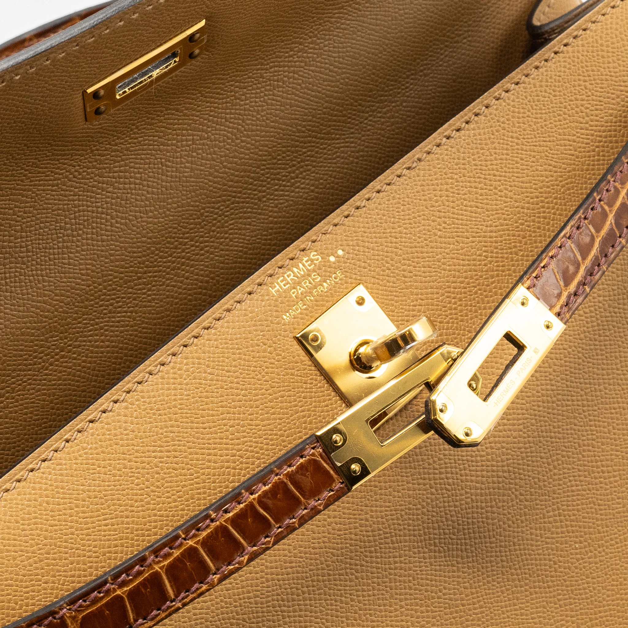 Hermes touch kelly 25 madame/ Crocodile niloticus chai/miel GHW Stamp U - Image 13