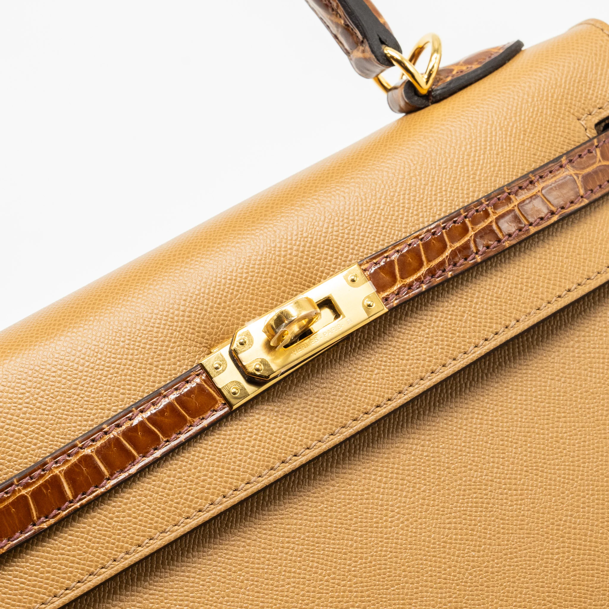 Hermes touch kelly 25 madame/ Crocodile niloticus chai/miel GHW Stamp U - Image 9