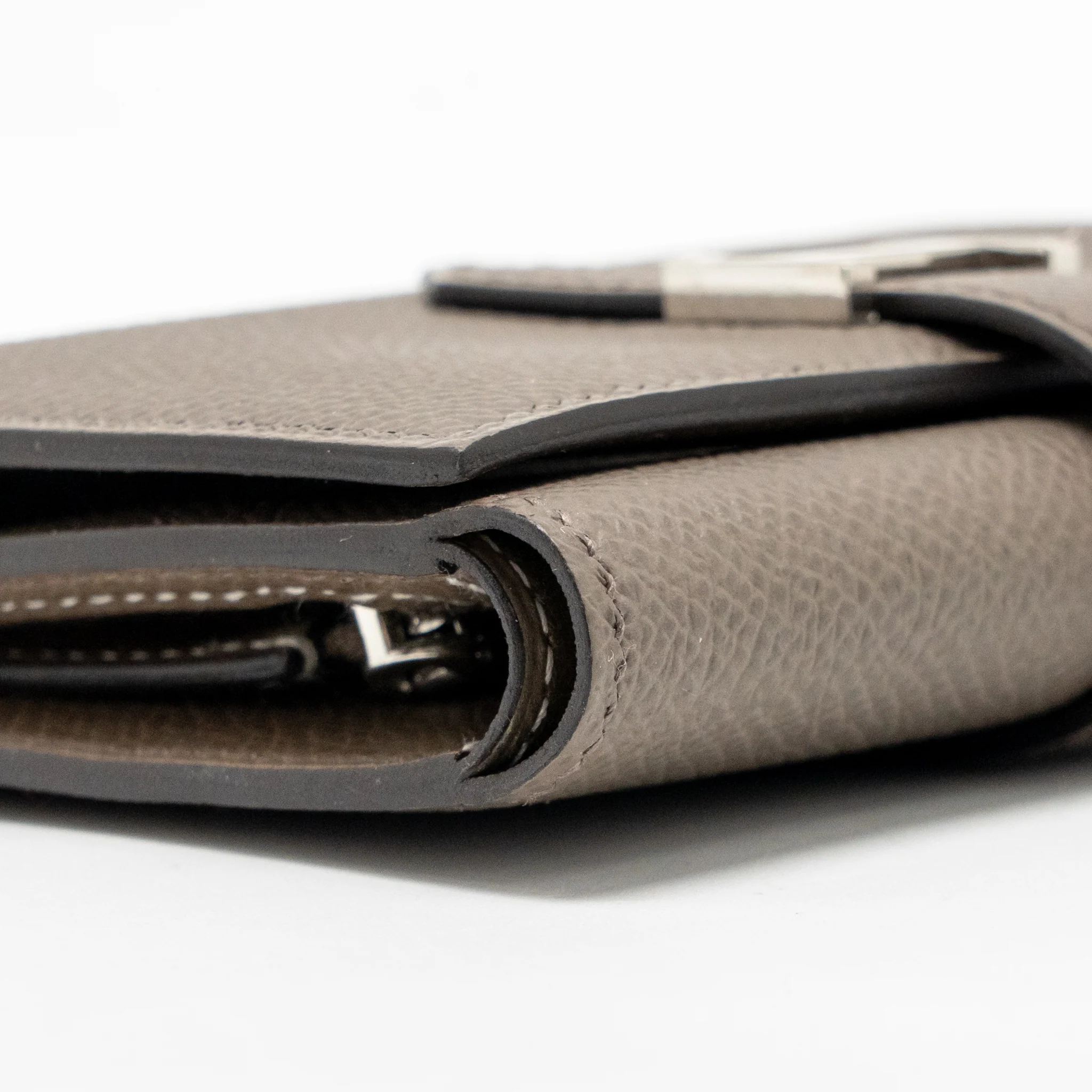 Hermes bearn compact wallet epsom gris etain SHW stamp W - Image 7