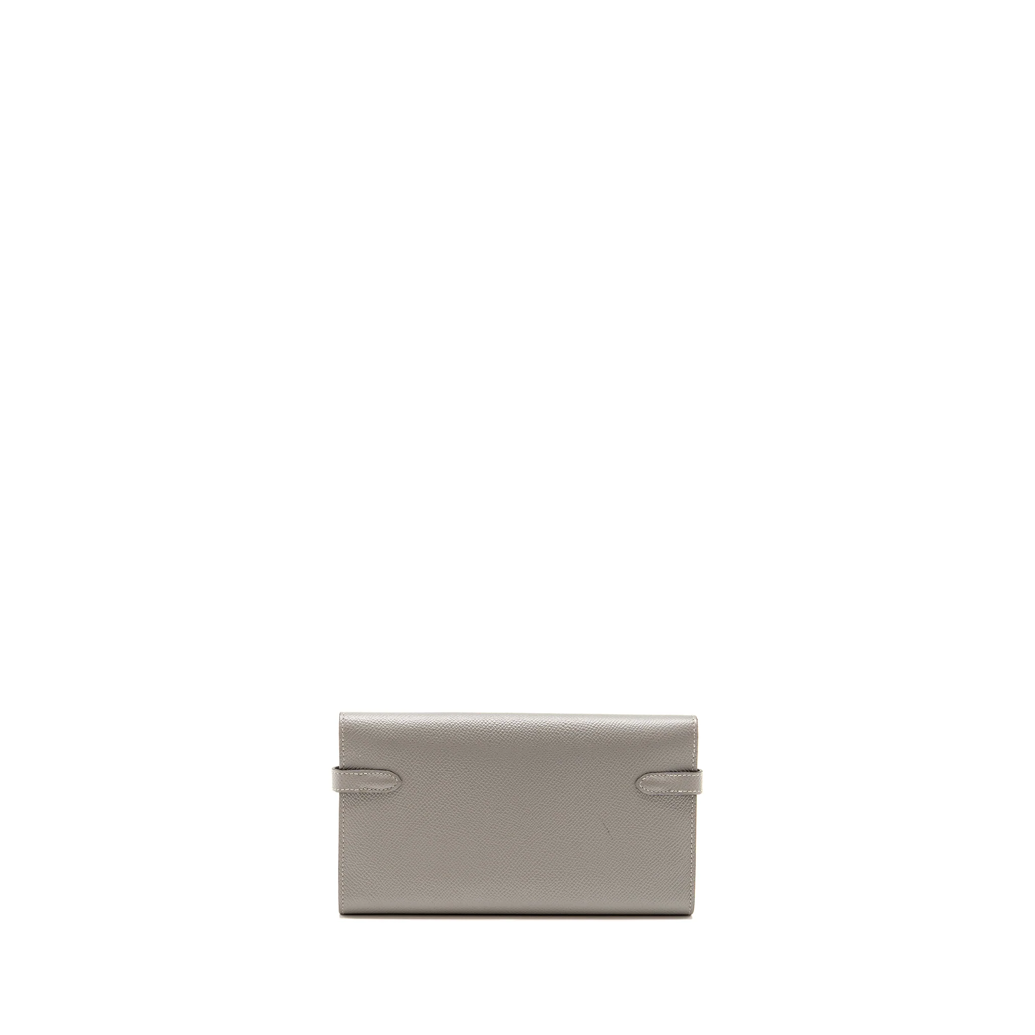 Hermes Kelly Classic Long Wallet Epsom Grey SHW Stamp X - Image 2