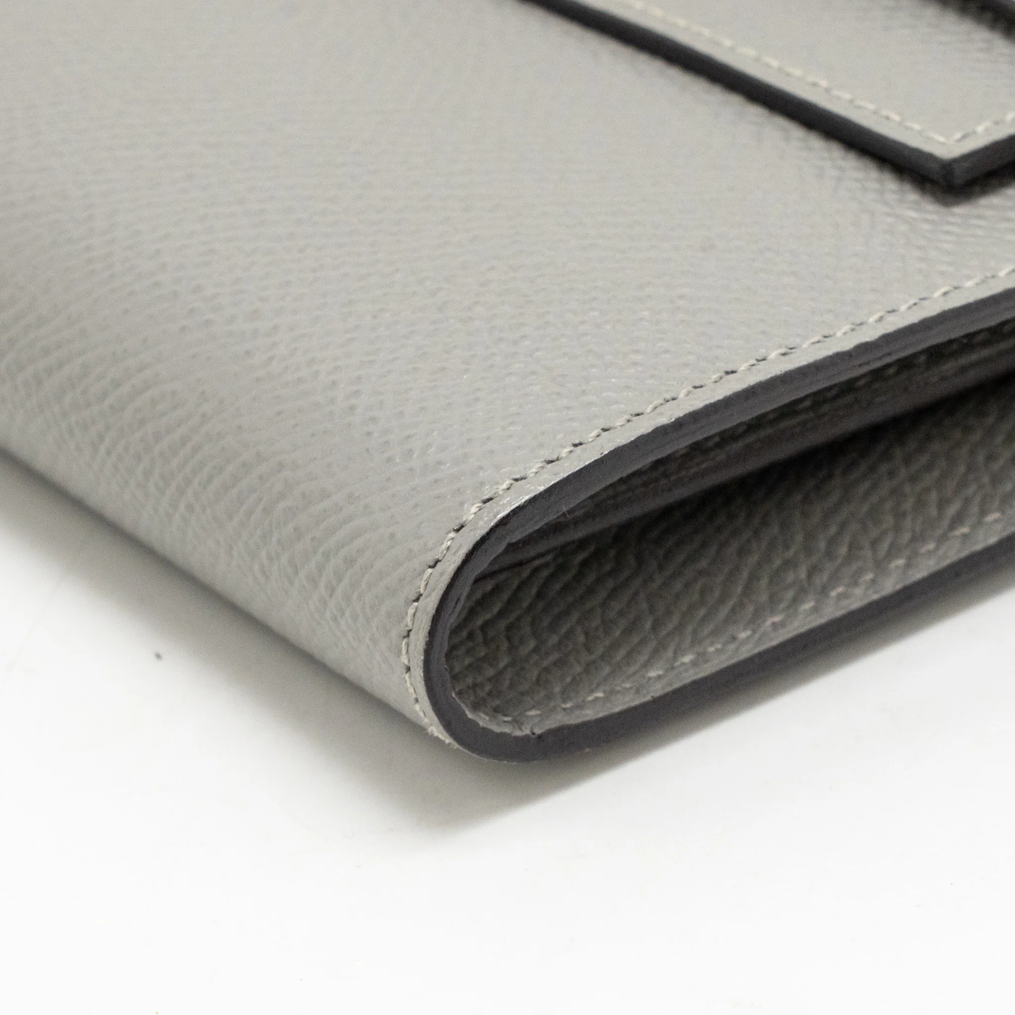 Hermes Kelly Classic Long Wallet Epsom Grey SHW Stamp X - Image 8