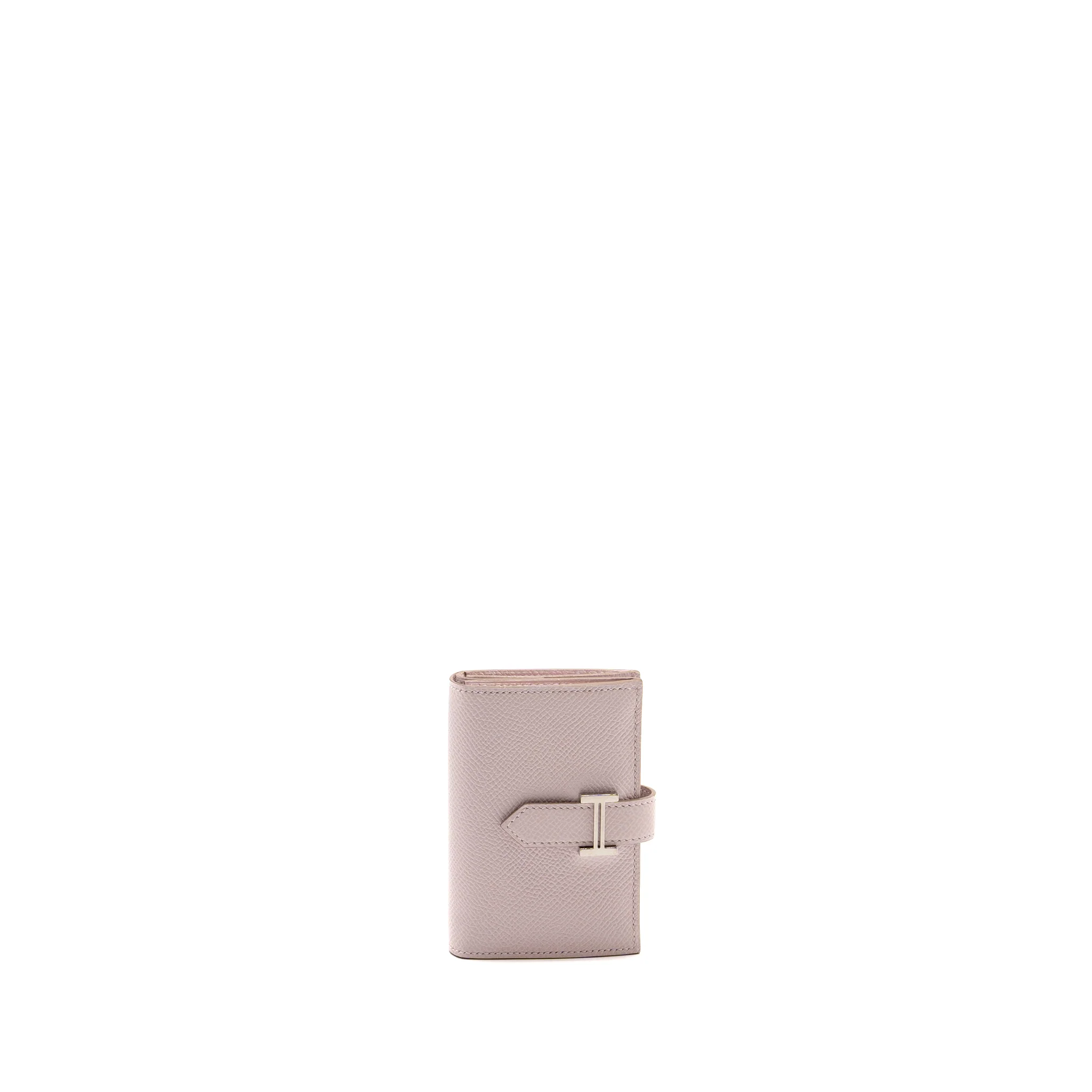 Hermes Bearn Compact Wallet Epsom Mauve Pale SHW Stamp B