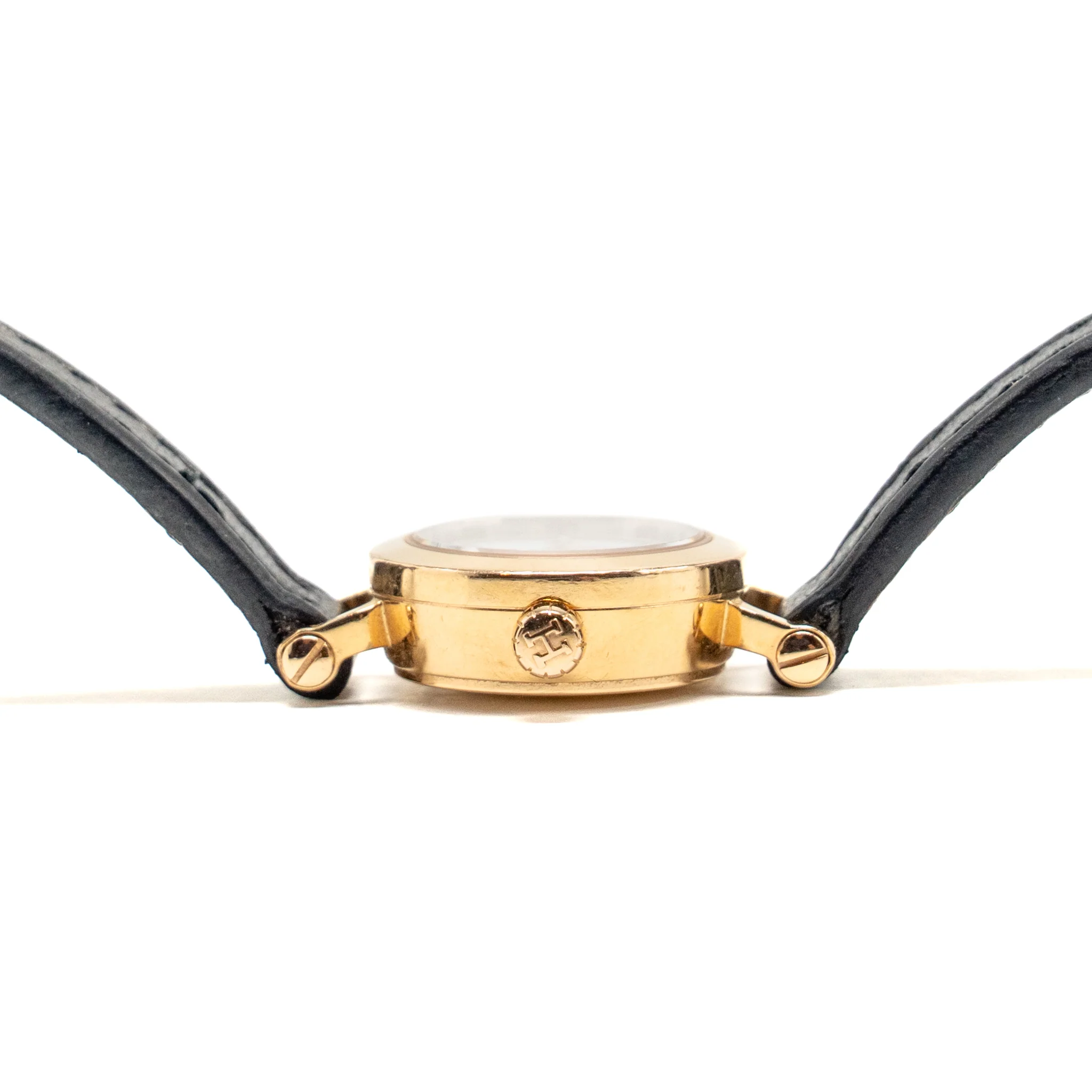 Hermes Faubourg Watch, Mini Model, 15mm Rose Gold/Diamond with Black Calfskin Strap - Image 3